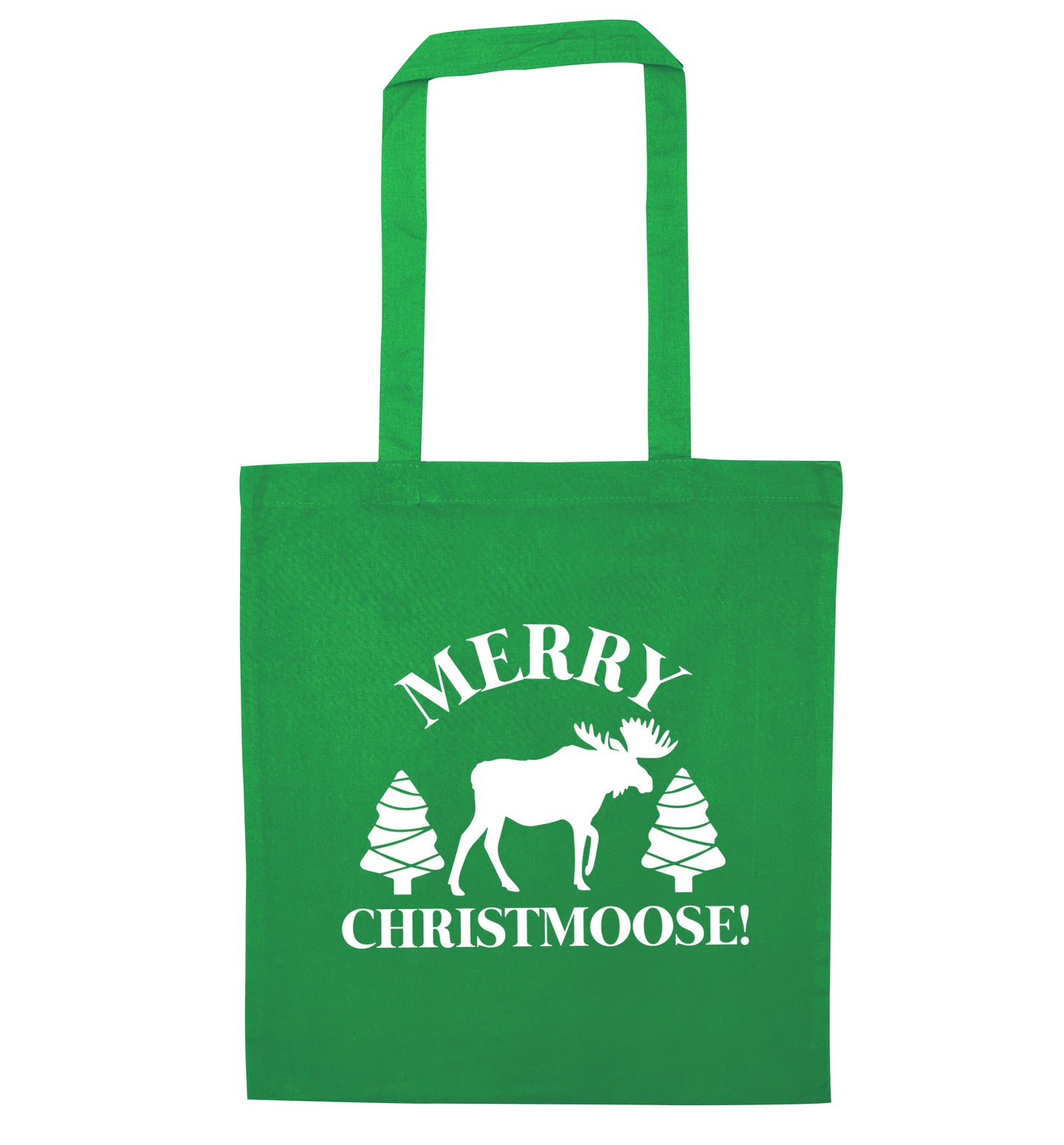 Merry Christmoose green tote bag