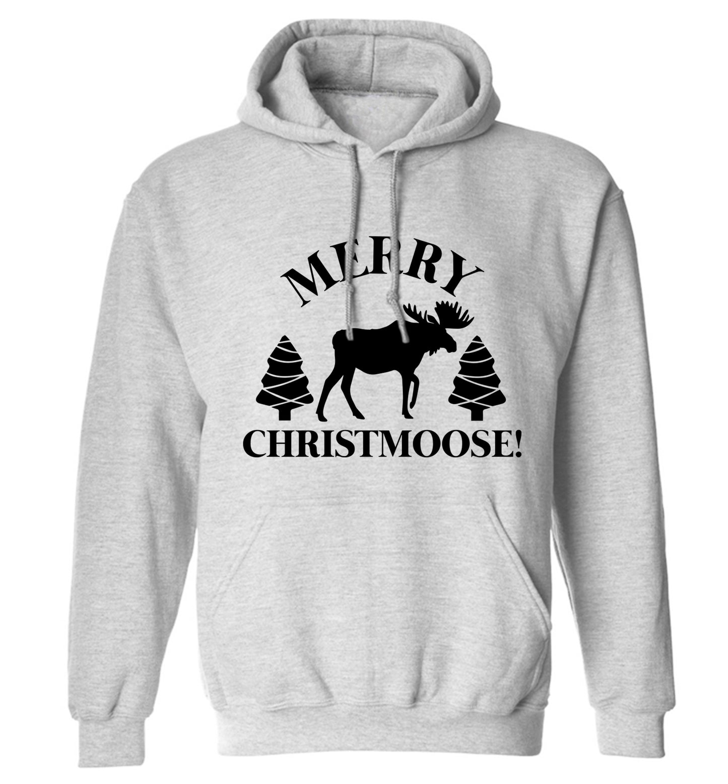 Merry Christmoose adults unisex grey hoodie 2XL
