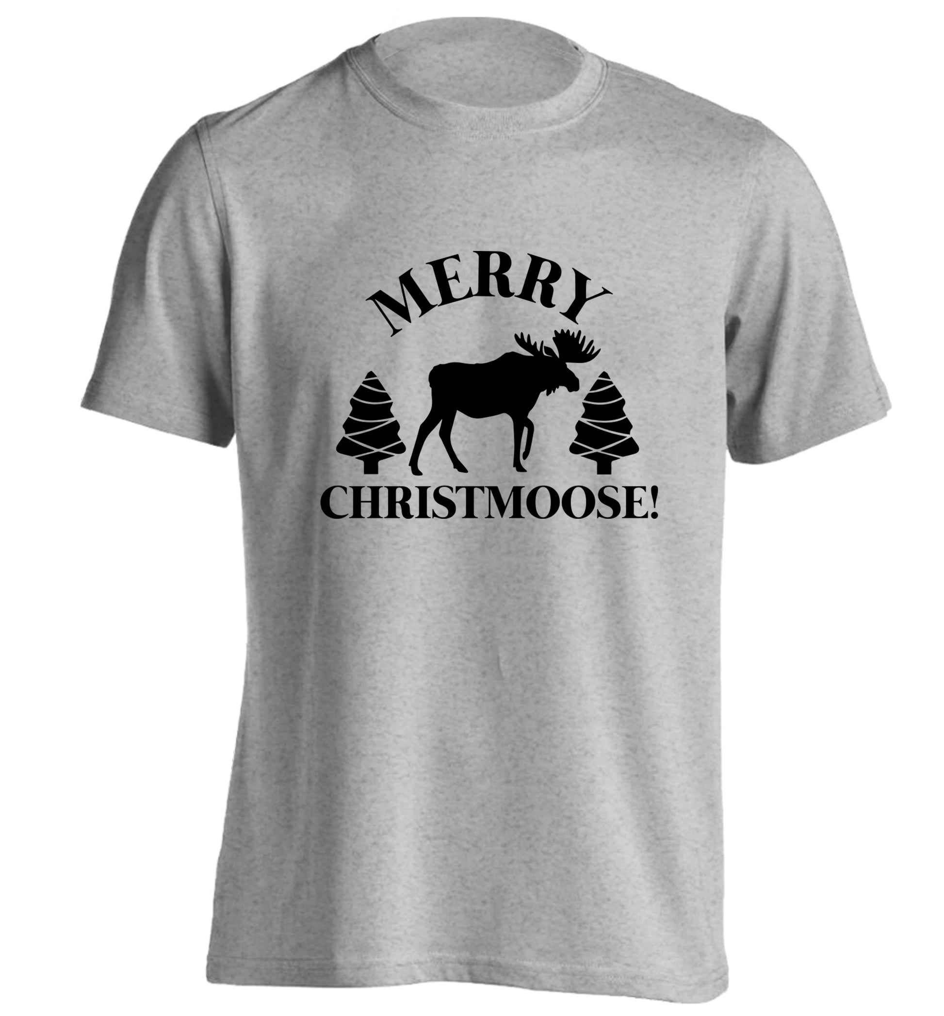 Merry Christmoose adults unisex grey Tshirt 2XL