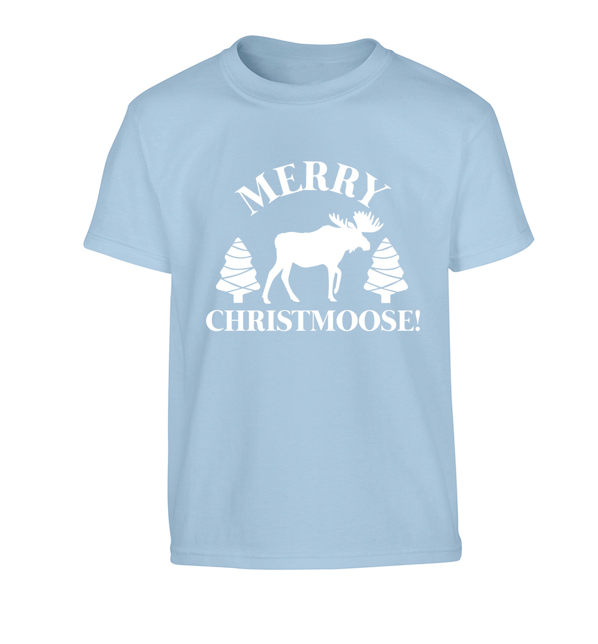 Merry Christmoose Children's light blue Tshirt 12-14 Years