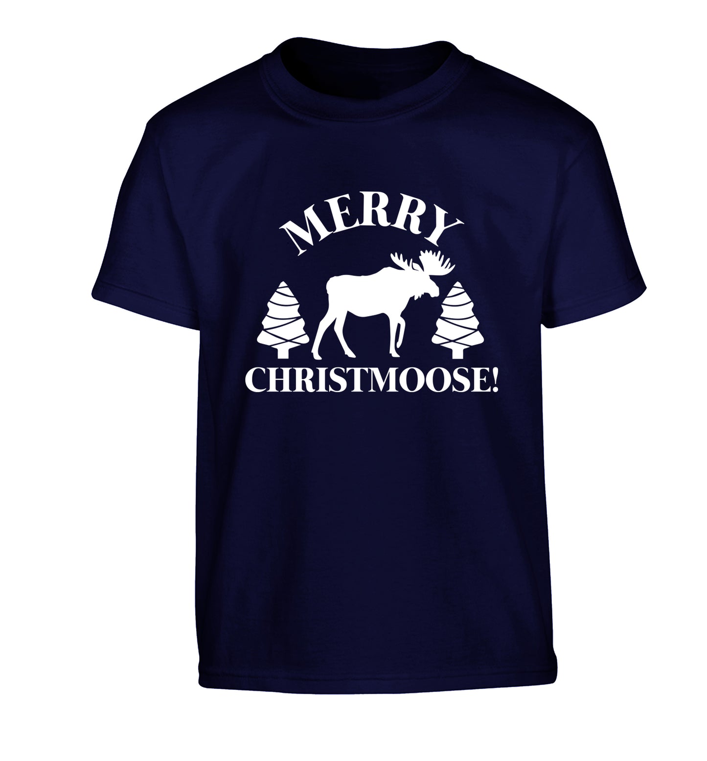 Merry Christmoose Children's navy Tshirt 12-14 Years