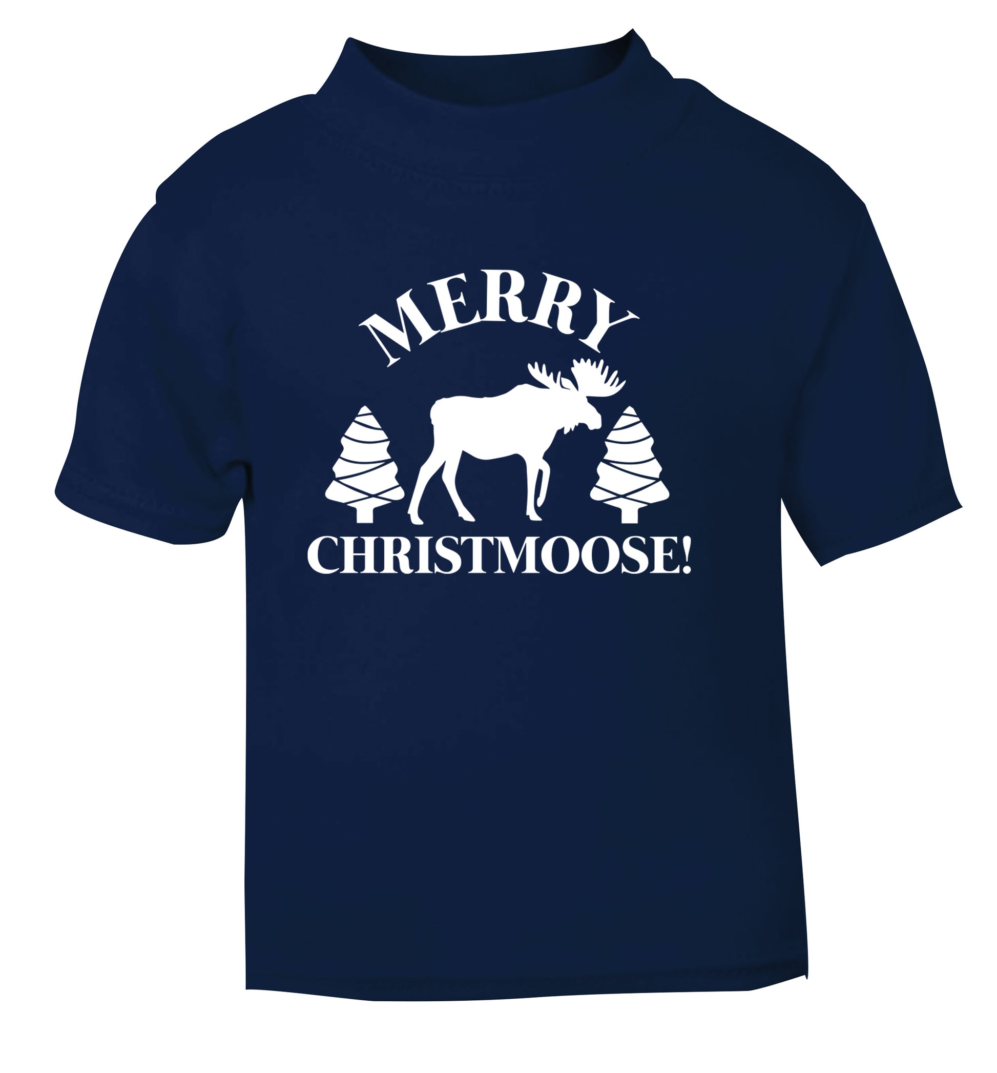 Merry Christmoose navy Baby Toddler Tshirt 2 Years