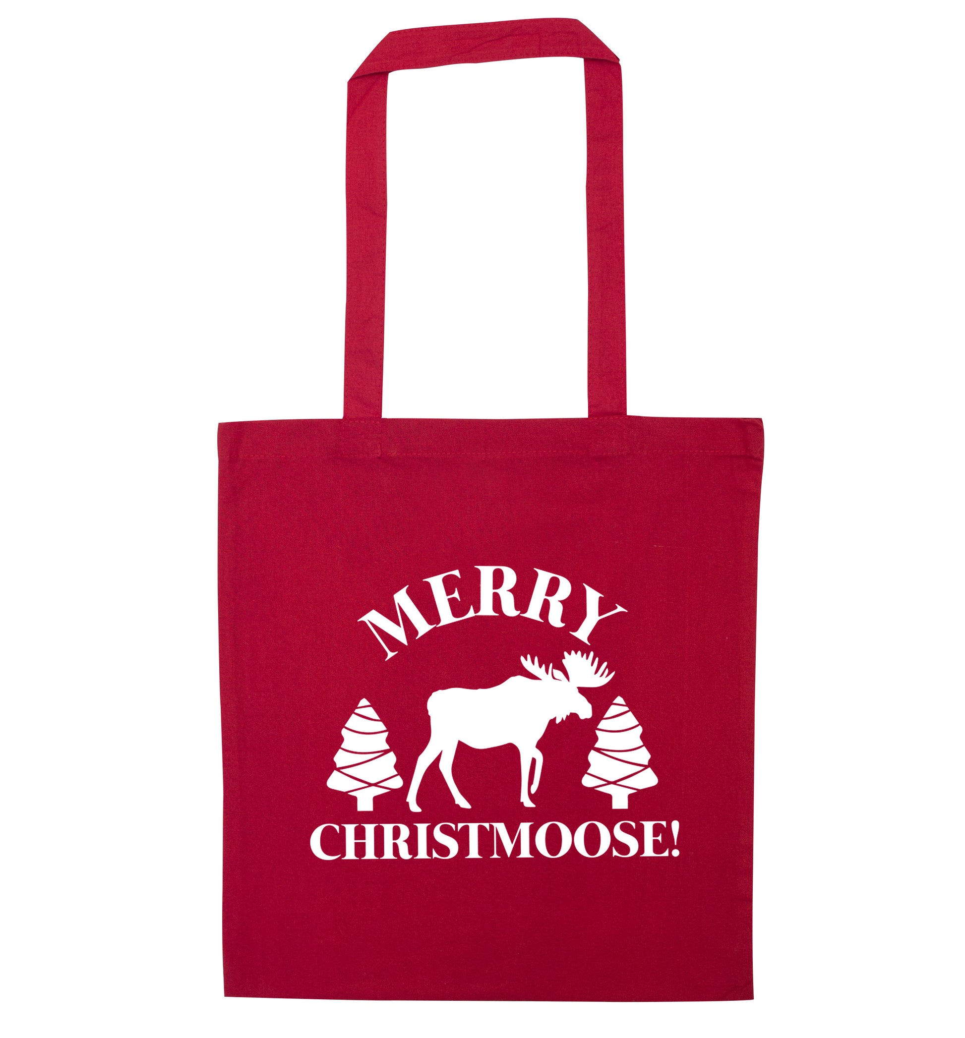Merry Christmoose red tote bag