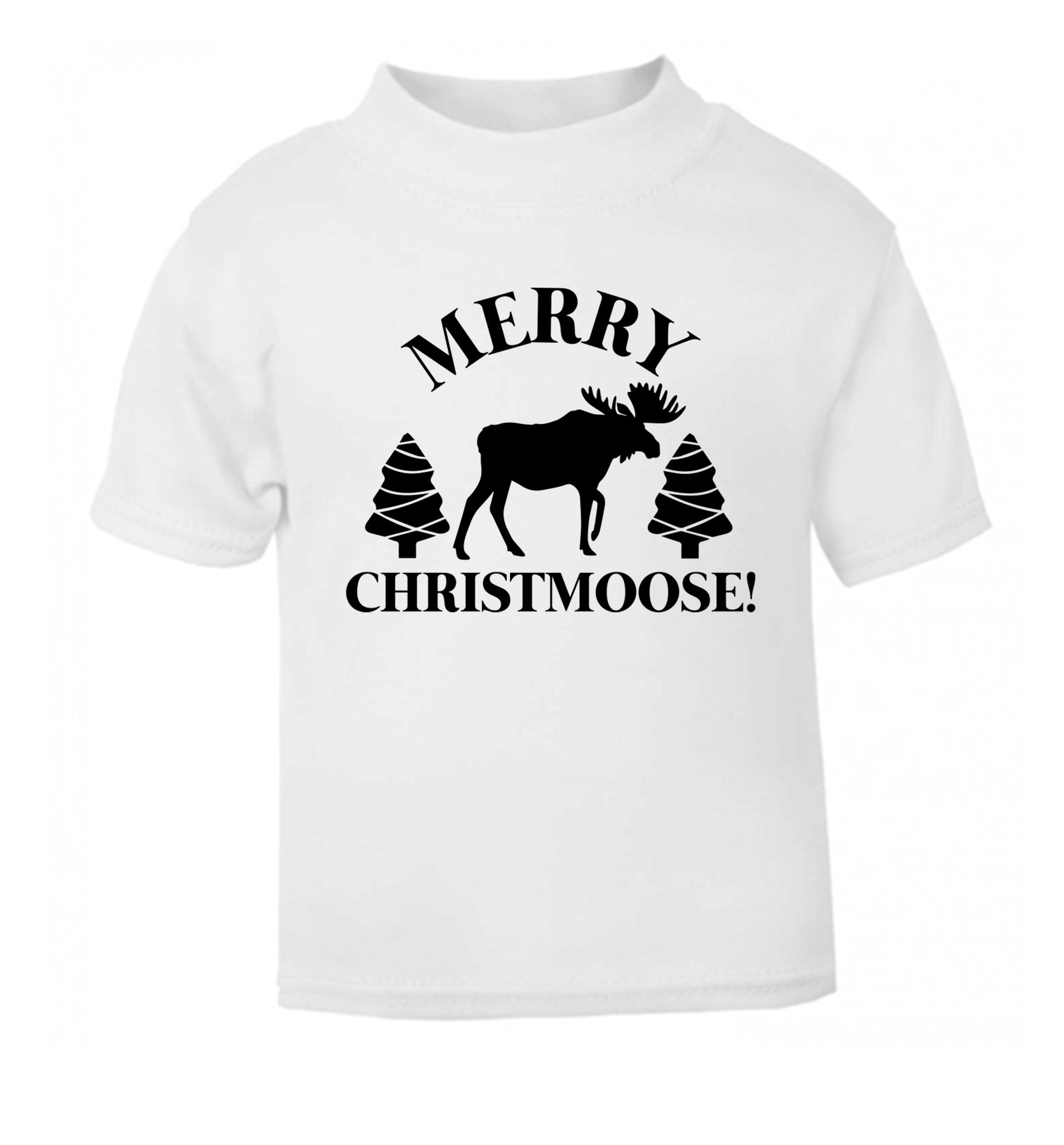 Merry Christmoose white Baby Toddler Tshirt 2 Years