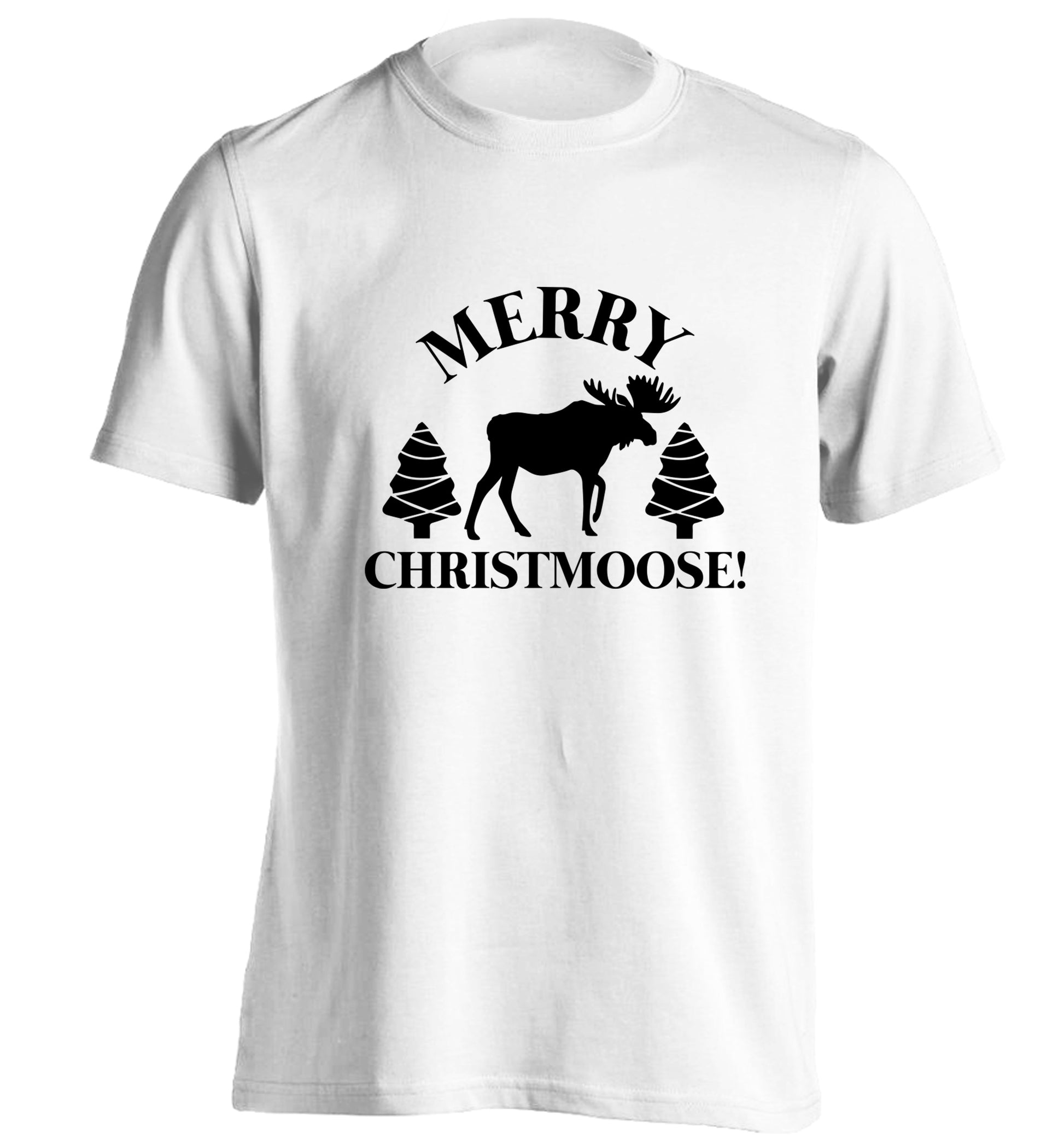 Merry Christmoose adults unisex white Tshirt 2XL