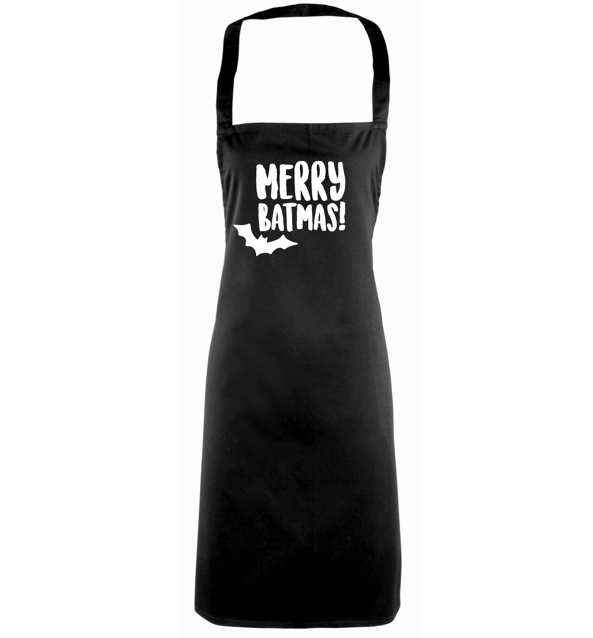 Merry Batmas black apron