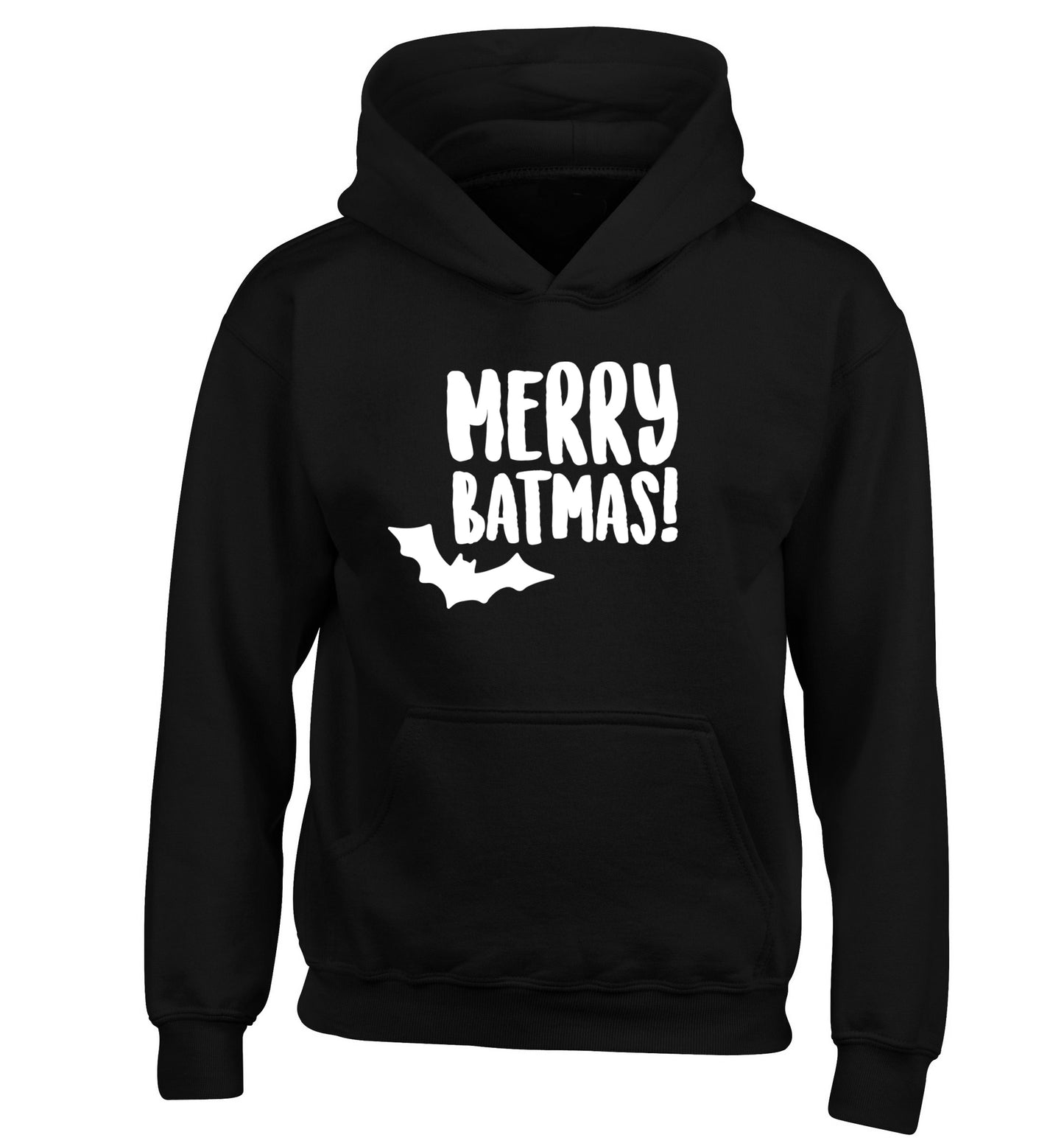 Merry Batmas children's black hoodie 12-14 Years