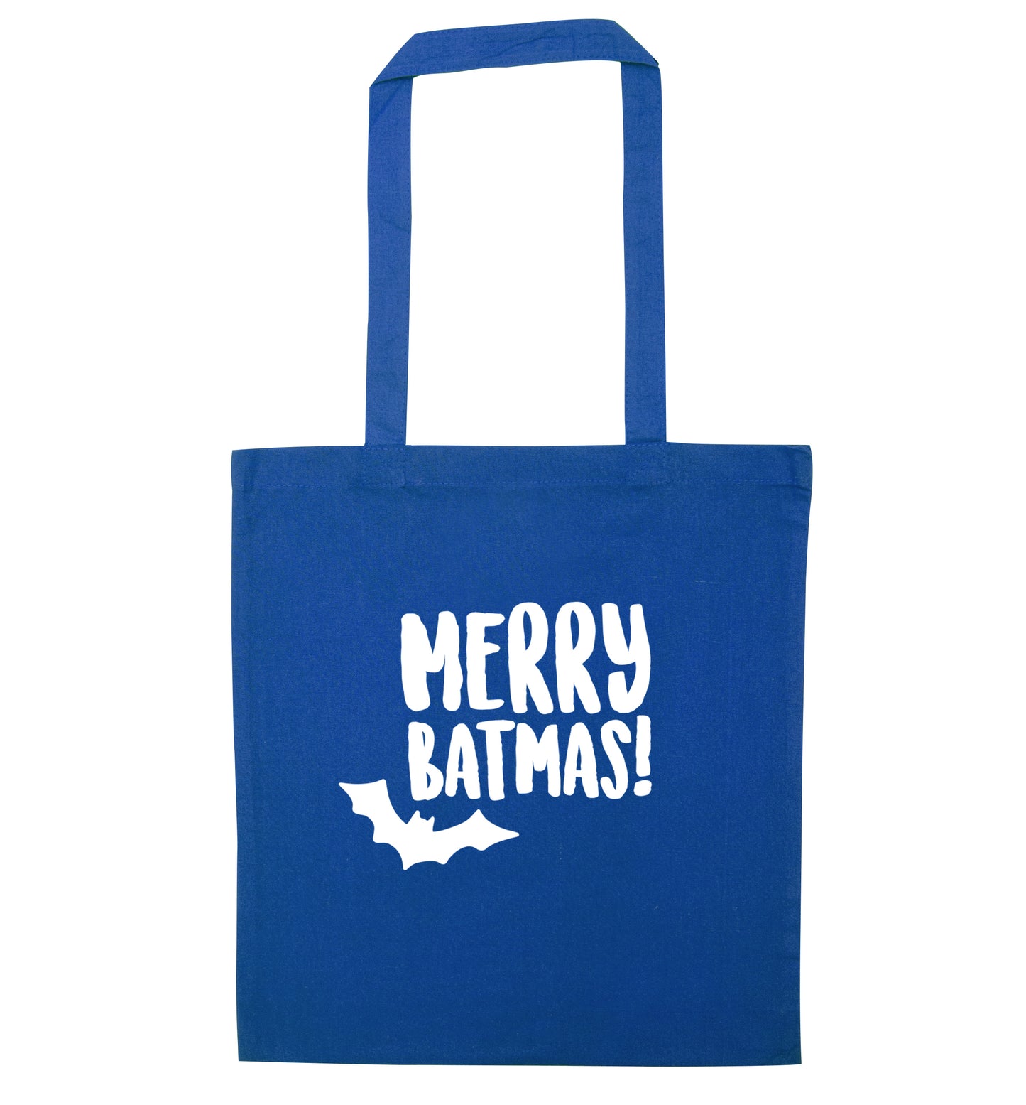 Merry Batmas blue tote bag