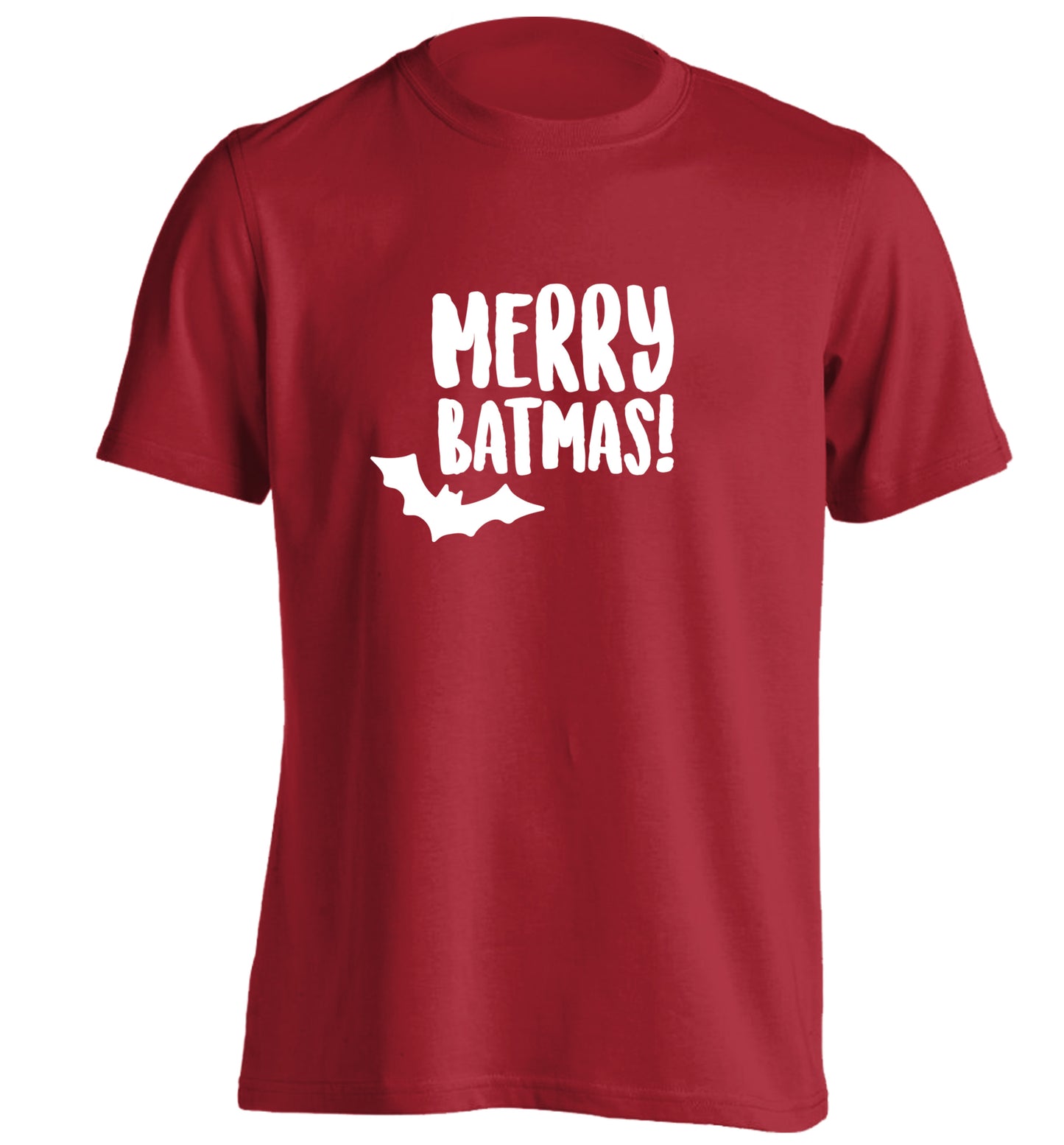 Merry Batmas adults unisex red Tshirt 2XL