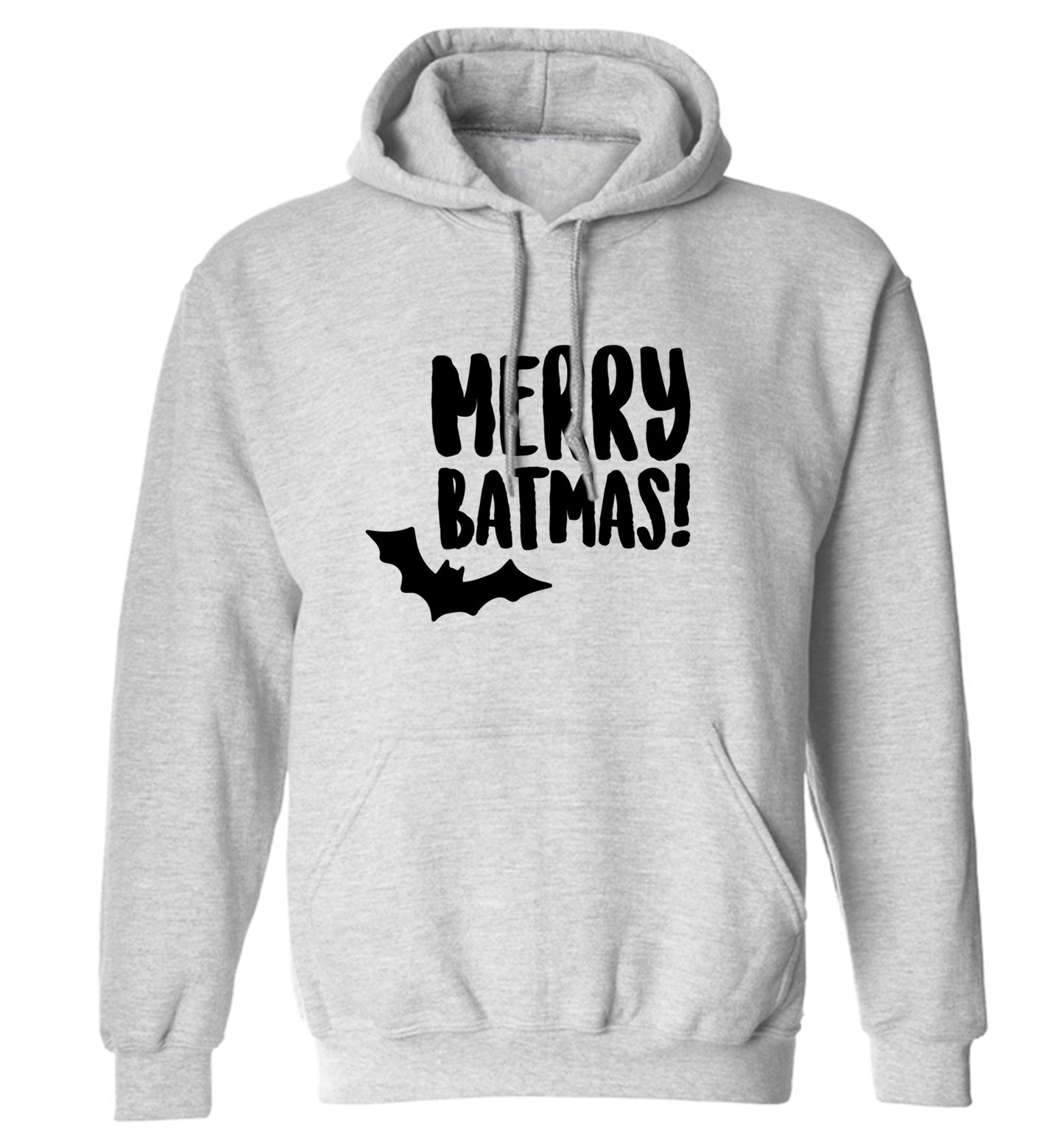Merry Batmas adults unisex grey hoodie 2XL
