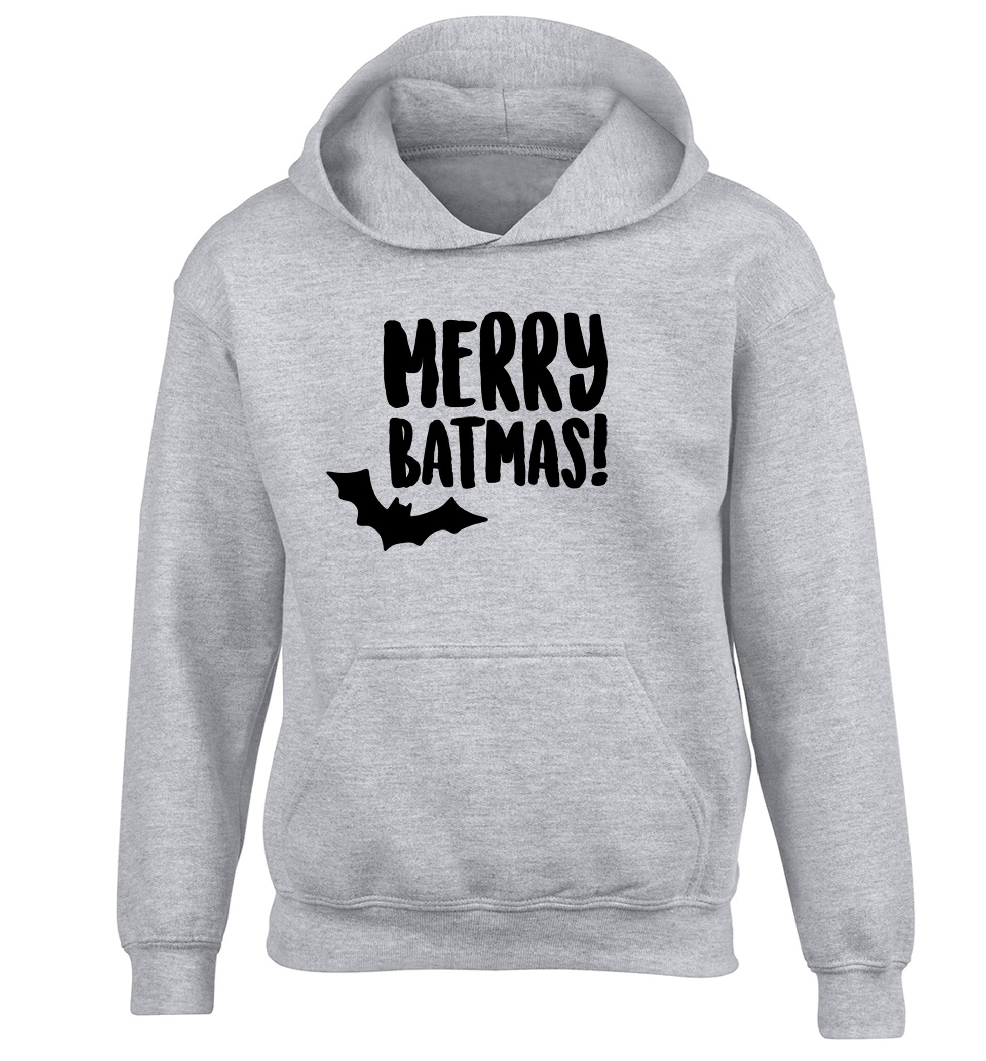 Merry Batmas children's grey hoodie 12-14 Years