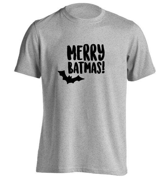 Merry Batmas adults unisex grey Tshirt 2XL