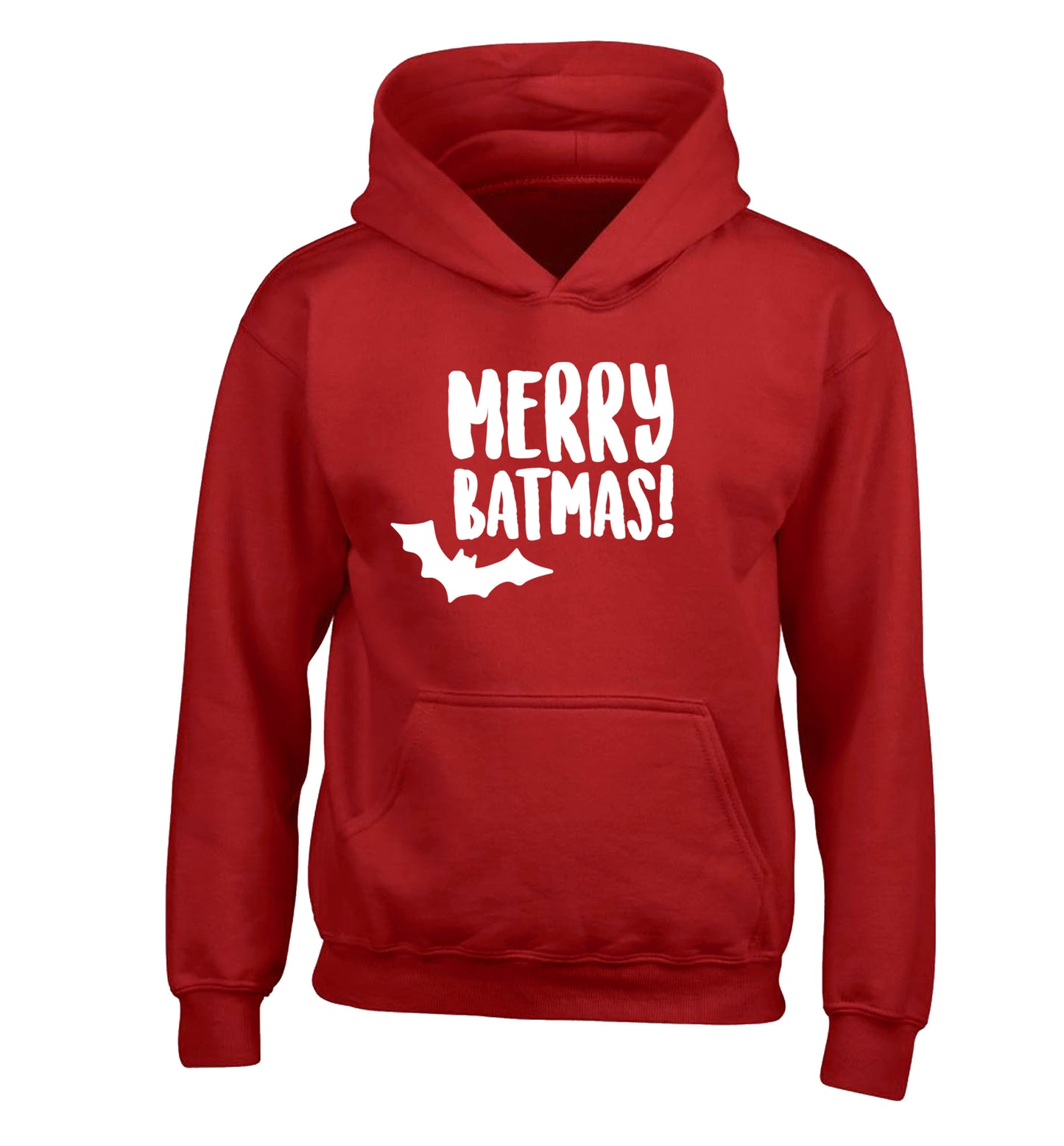 Merry Batmas children's red hoodie 12-14 Years