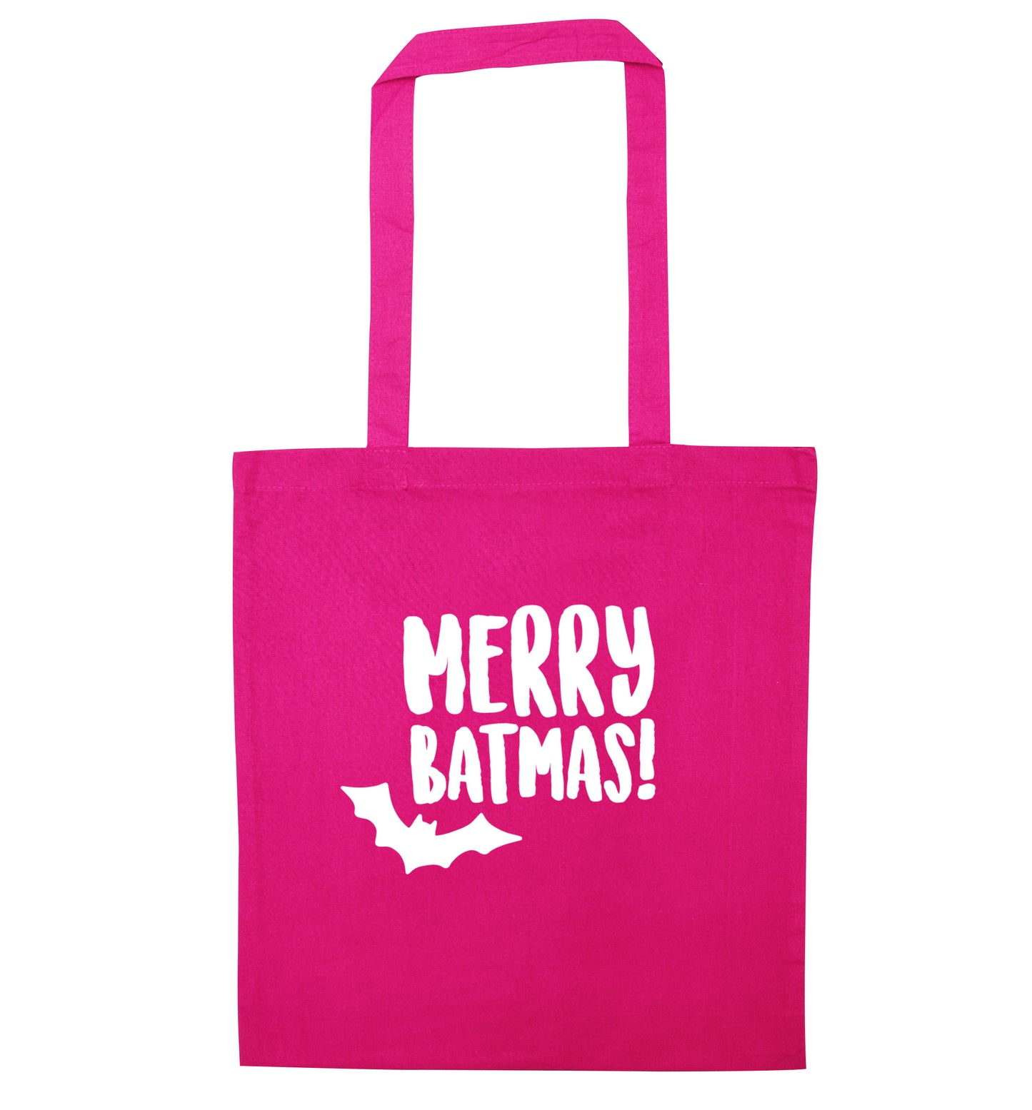 Merry Batmas pink tote bag