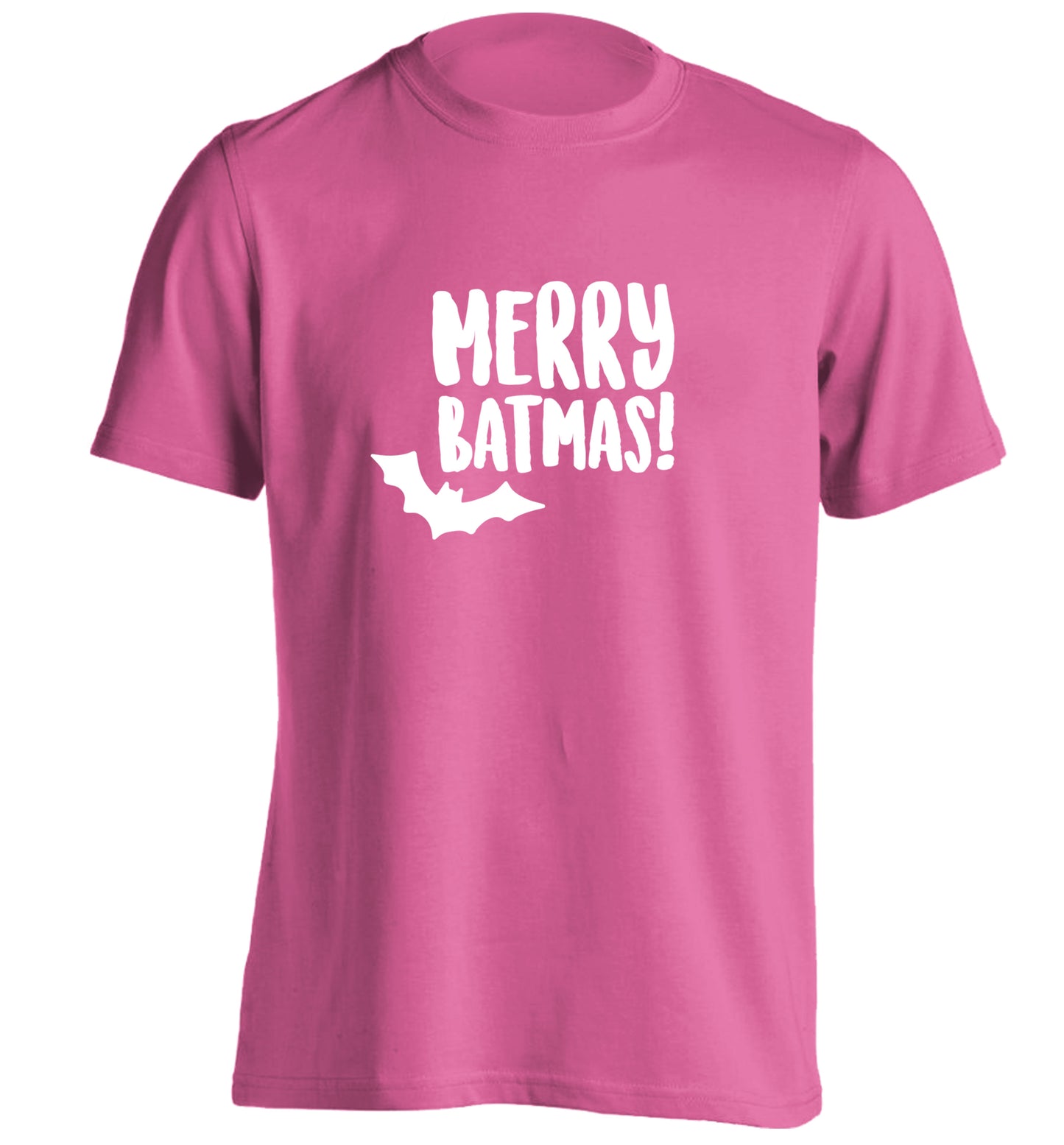 Merry Batmas adults unisex pink Tshirt 2XL