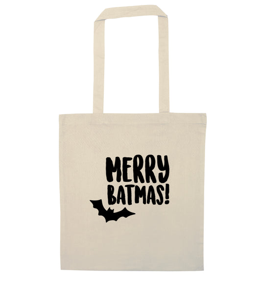 Merry Batmas natural tote bag