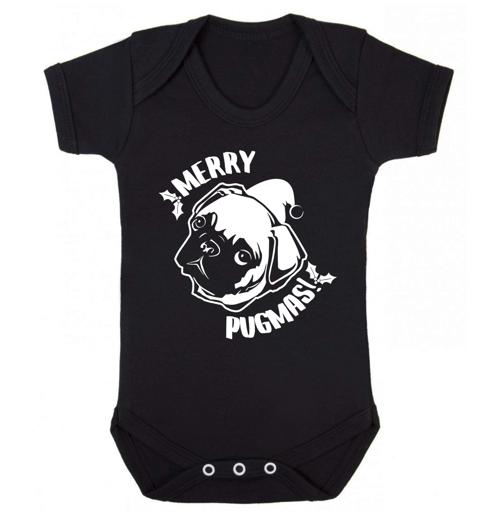 Merry Pugmas Baby Vest black 18-24 months