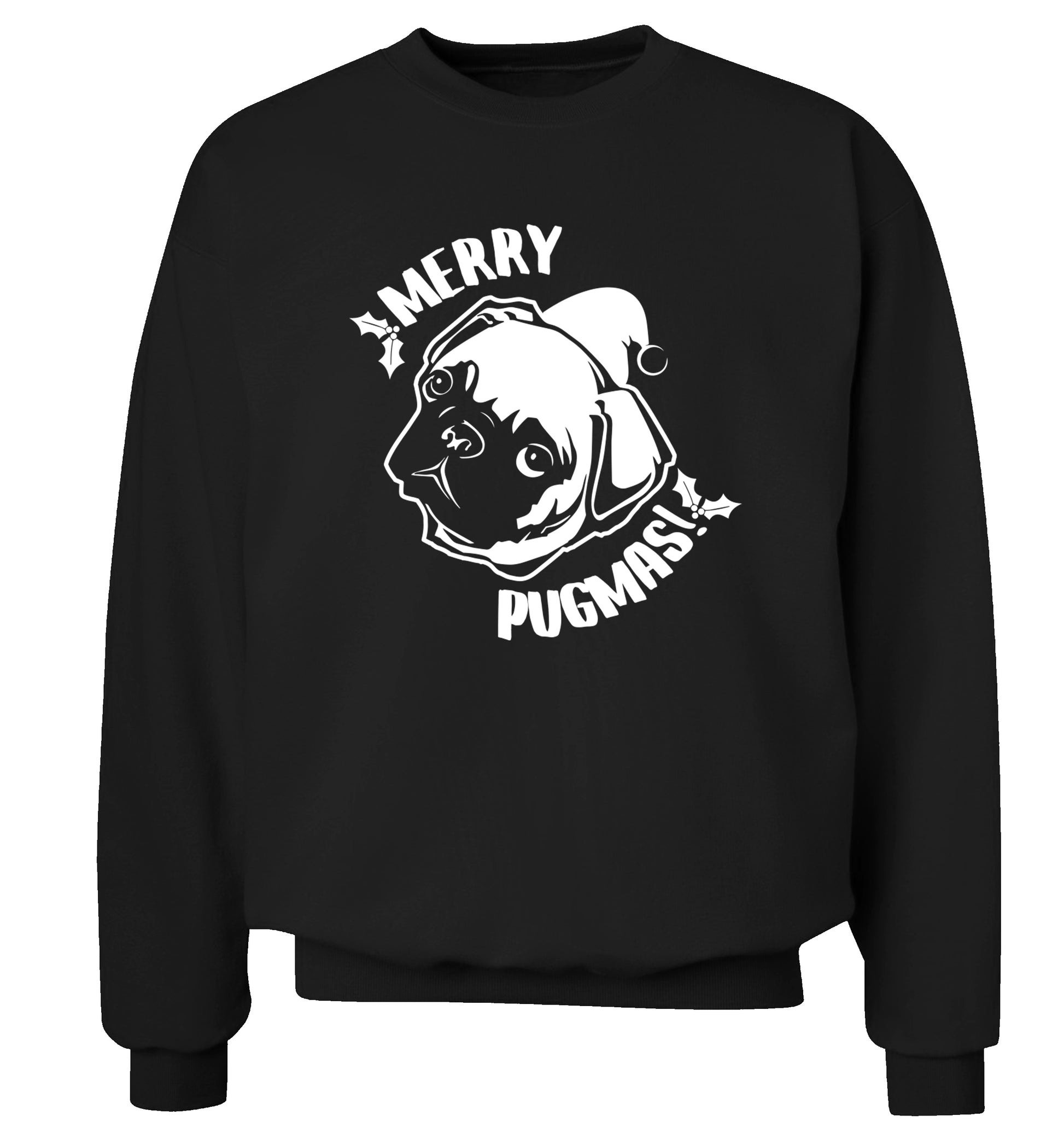 Merry Pugmas Adult's unisex black Sweater 2XL