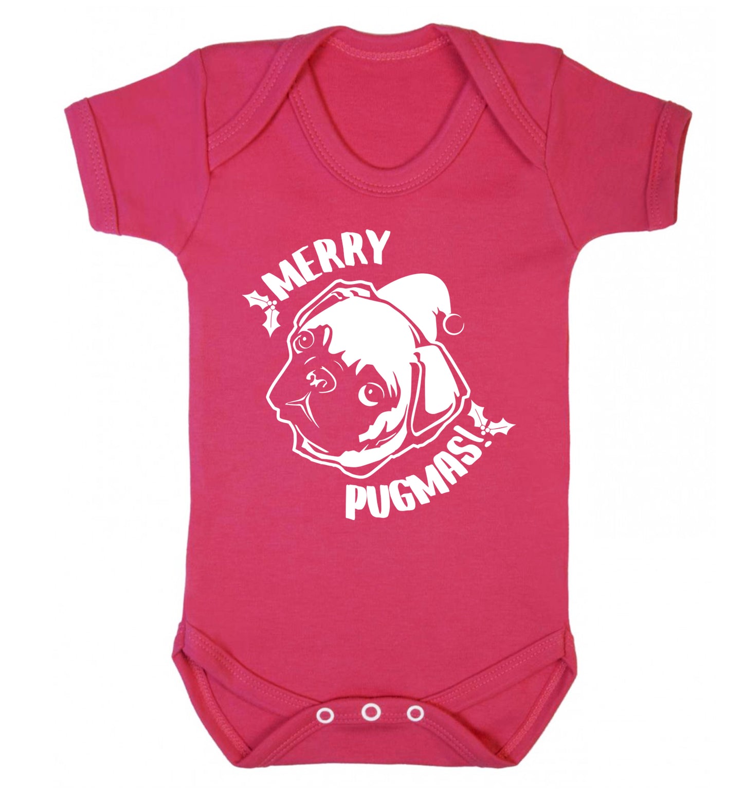 Merry Pugmas Baby Vest dark pink 18-24 months