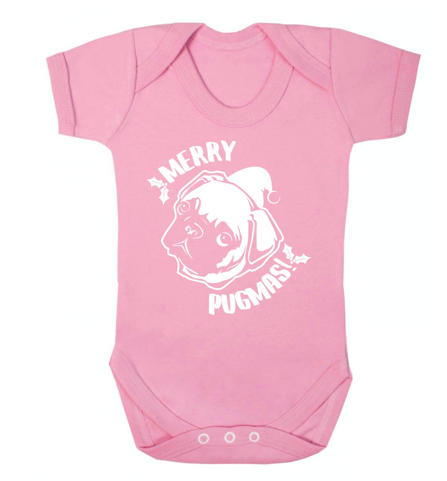 Merry Pugmas Baby Vest pale pink 18-24 months