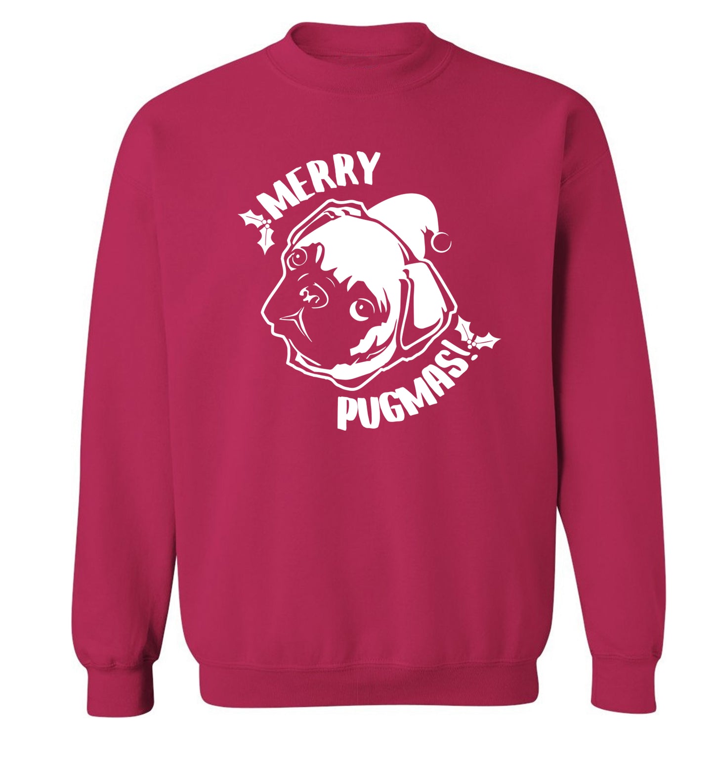 Merry Pugmas Adult's unisex pink Sweater 2XL