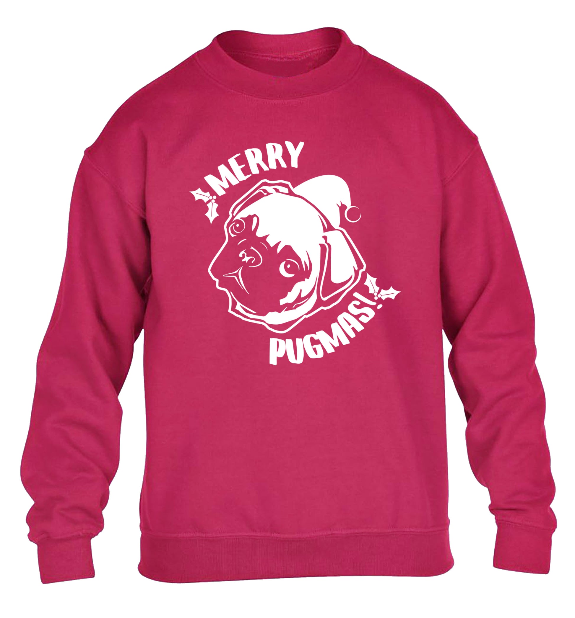 Merry Pugmas children's pink sweater 12-14 Years