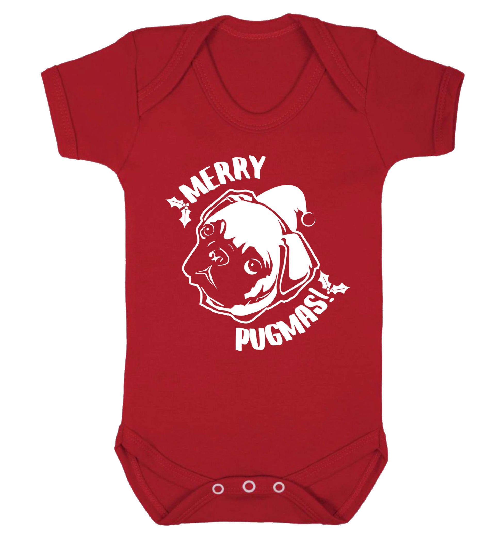 Merry Pugmas Baby Vest red 18-24 months
