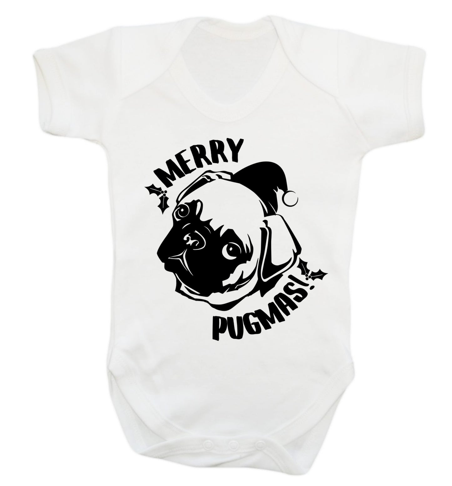 Merry Pugmas Baby Vest white 18-24 months
