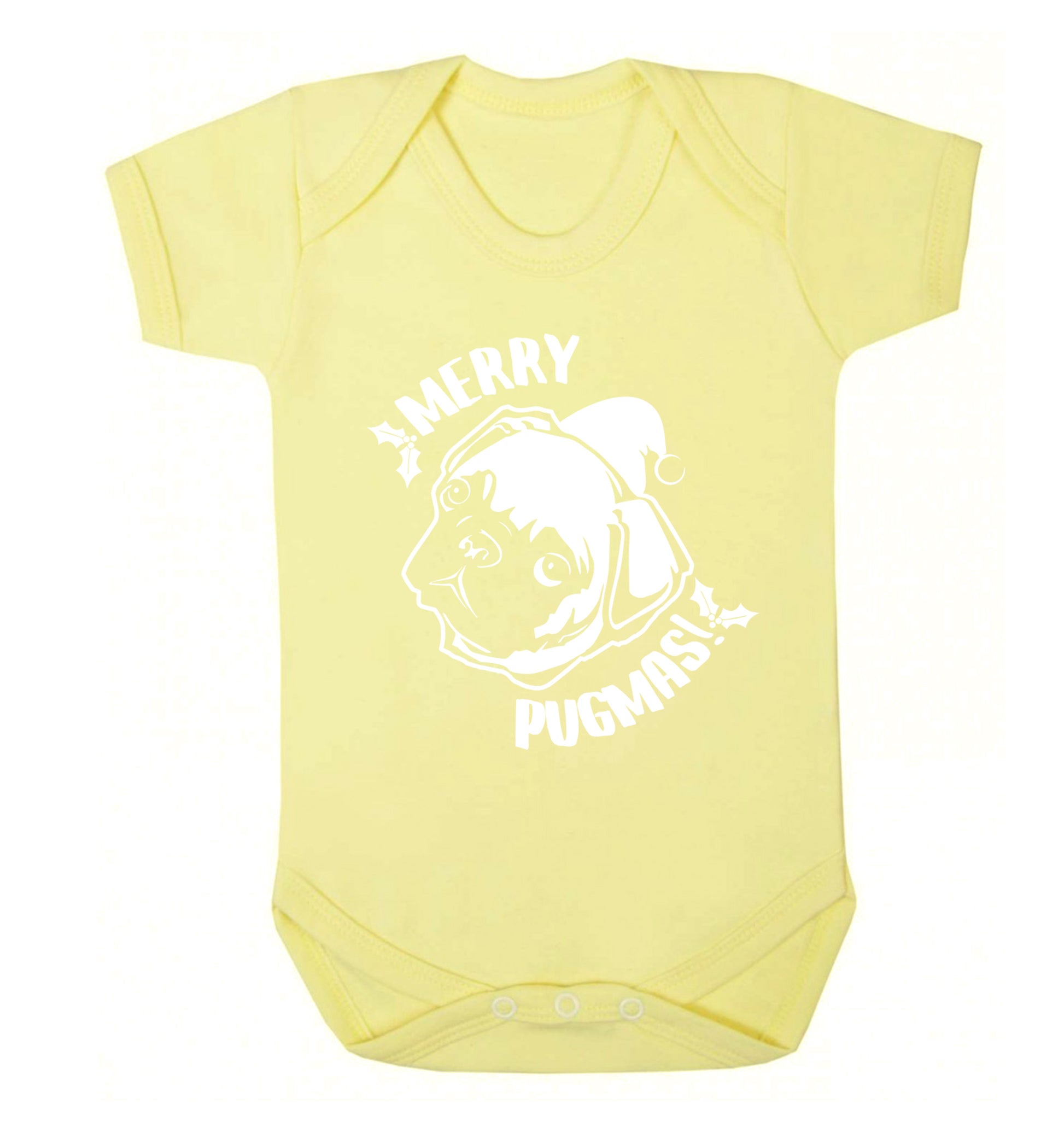 Merry Pugmas Baby Vest pale yellow 18-24 months