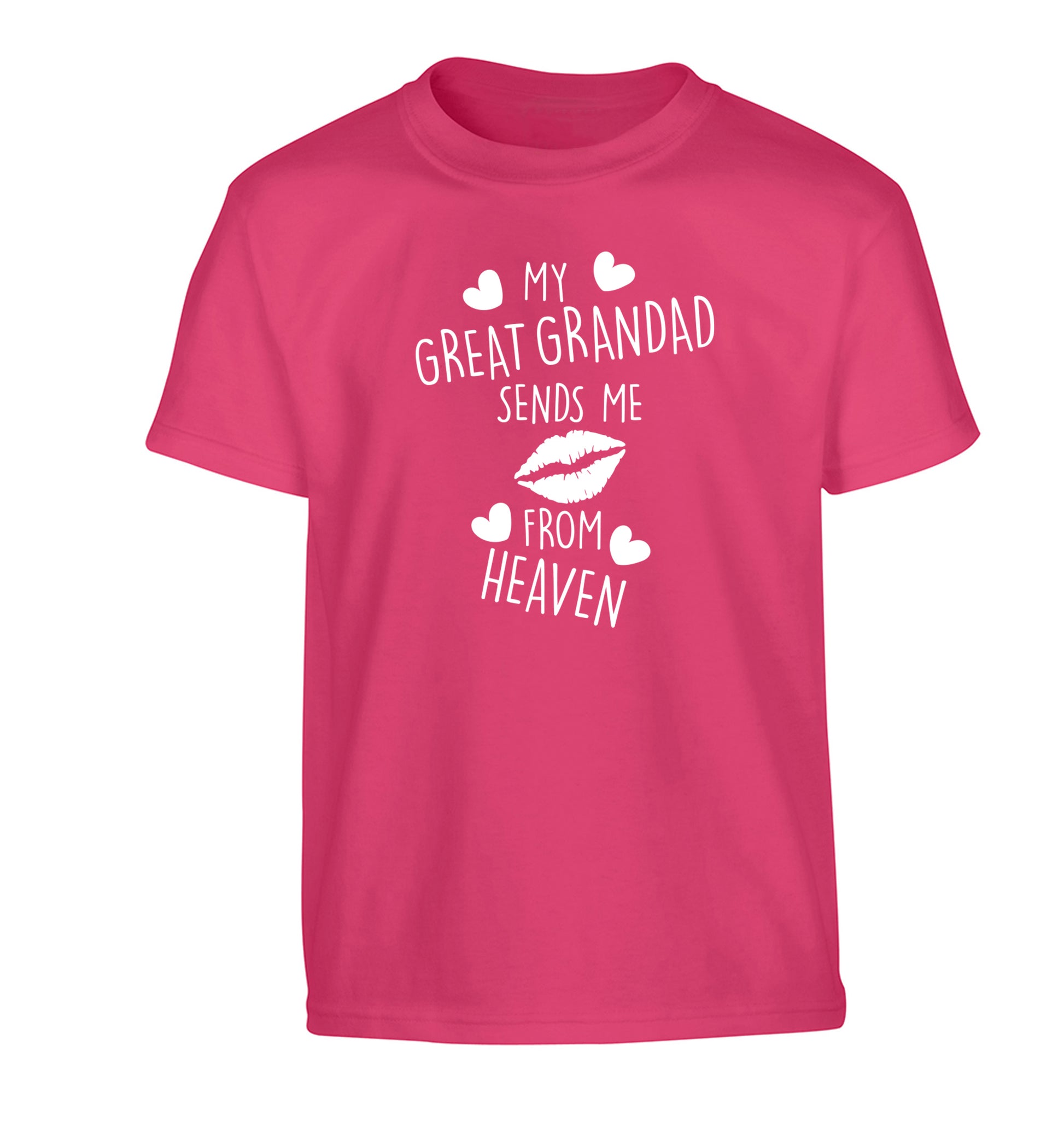 My great grandad sends me kisses from heaven Children's pink Tshirt 12-14 Years