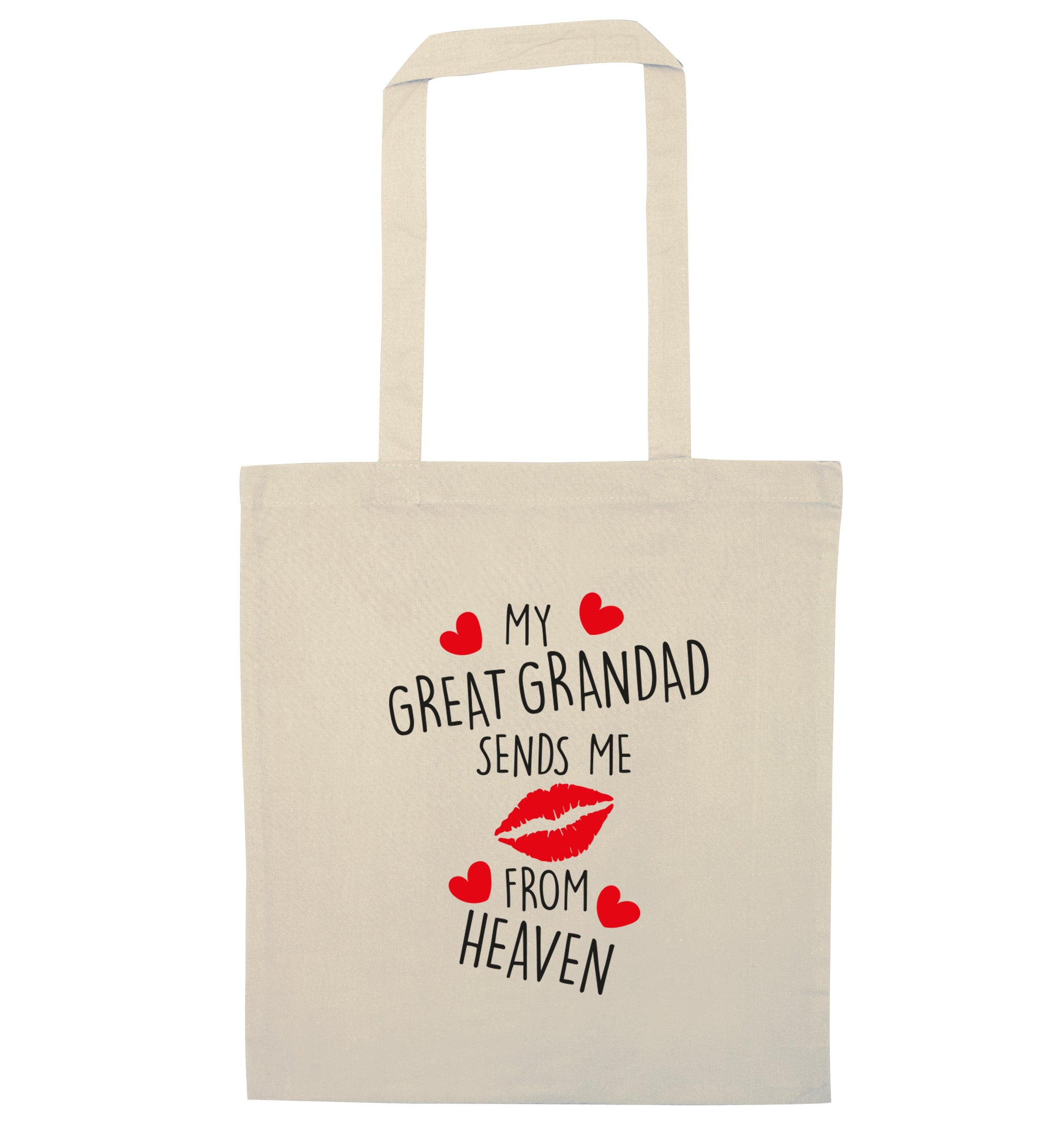 My great grandad sends me kisses from heaven natural tote bag