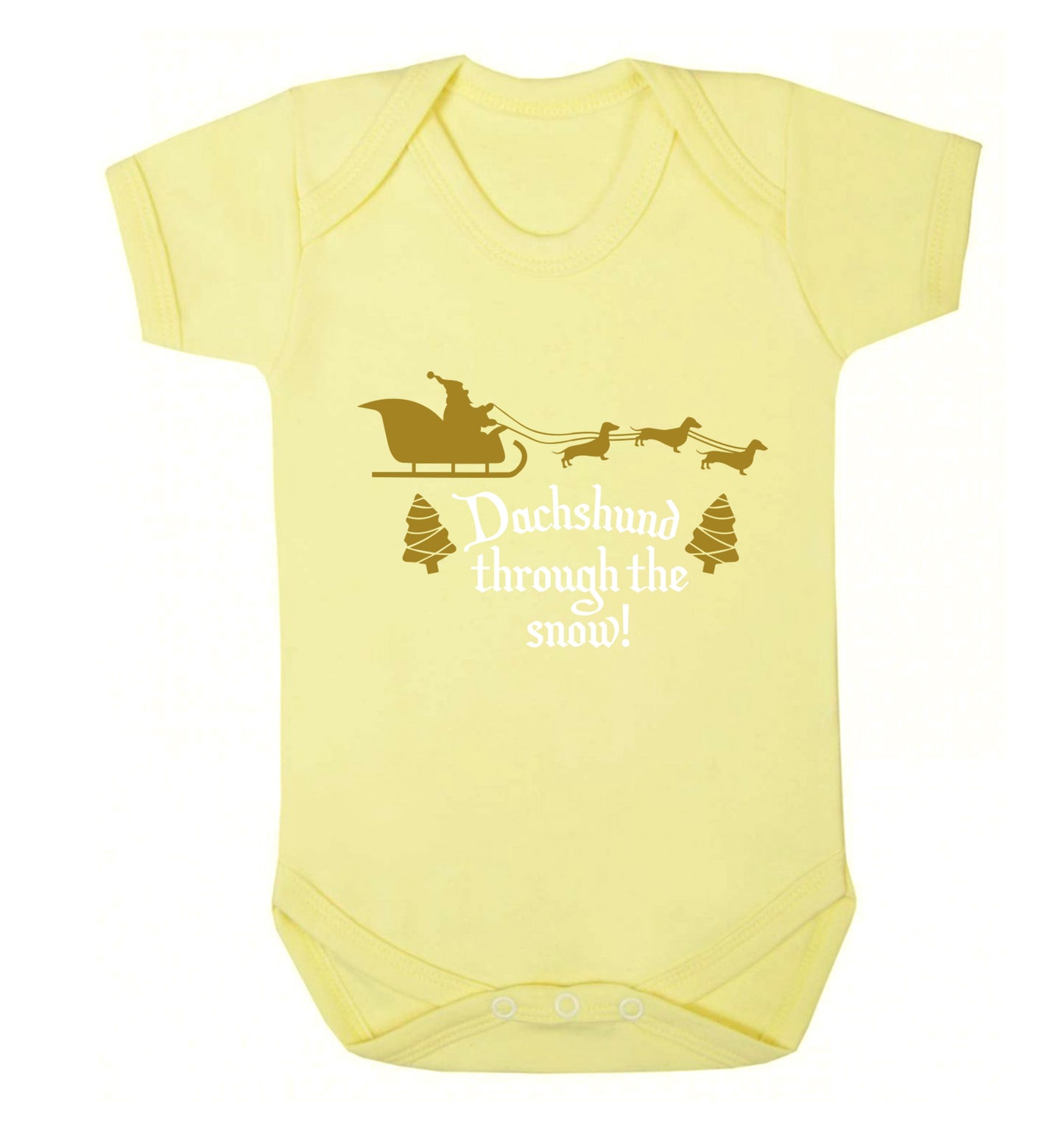 Dachshund through the snow Baby Vest pale yellow 18-24 months