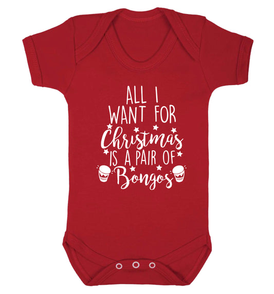 All I want for Christmas is a pair of bongos! Baby Vest red 18-24 months