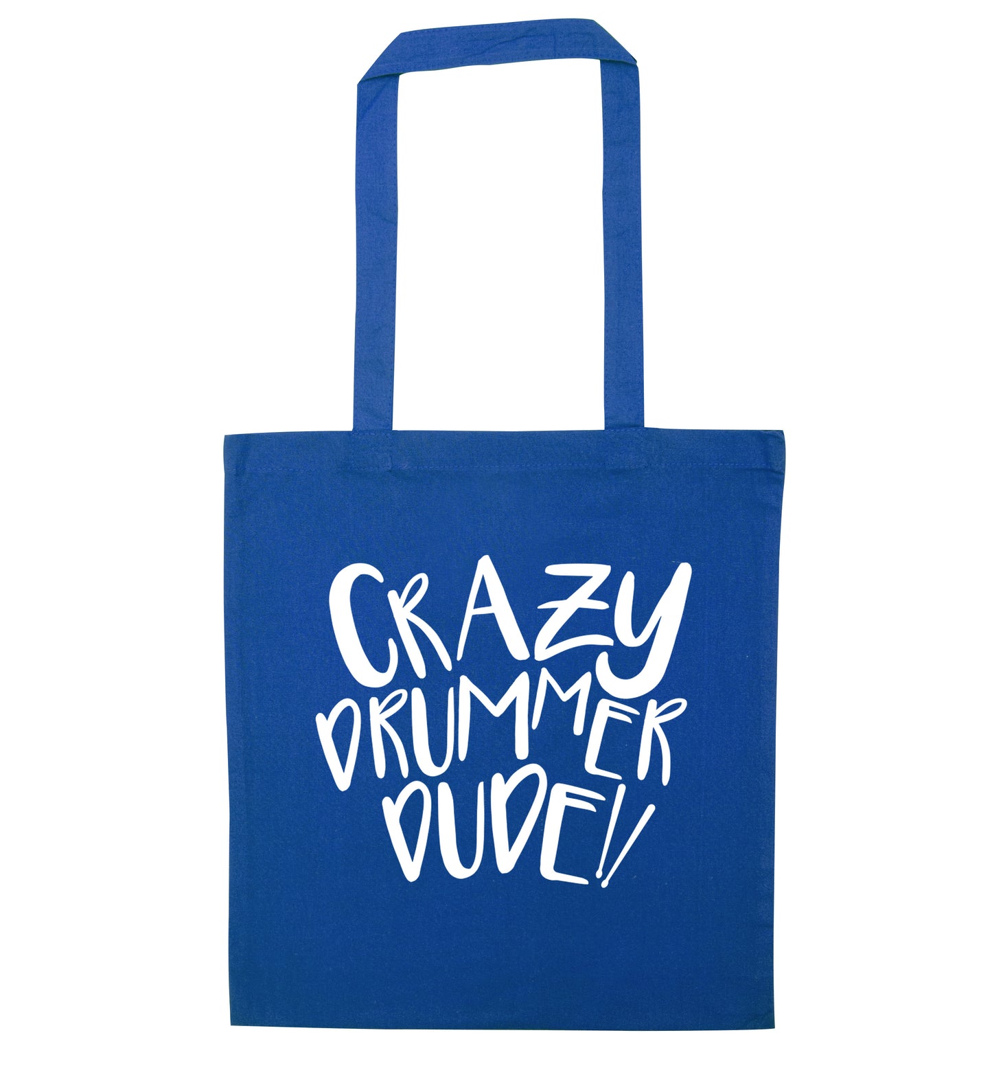 Crazy drummer dude blue tote bag