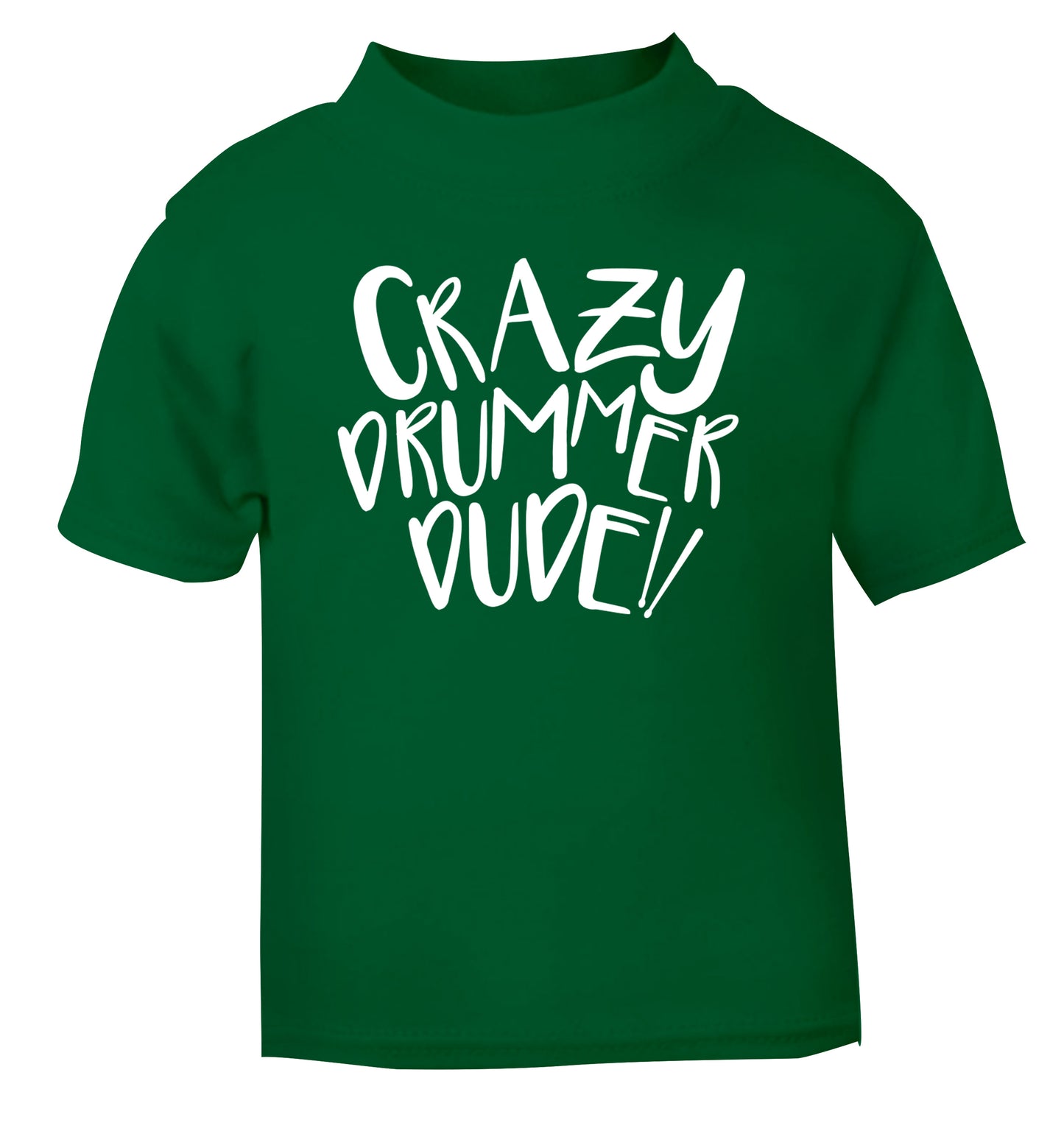 Crazy drummer dude green Baby Toddler Tshirt 2 Years