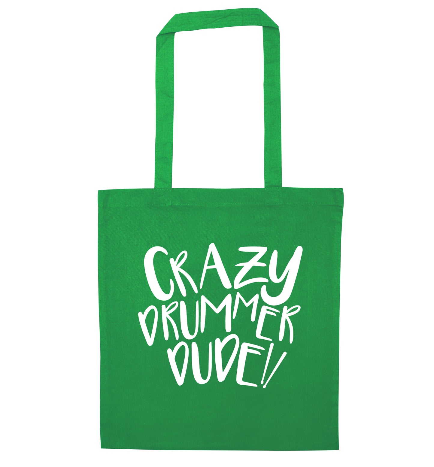 Crazy drummer dude green tote bag