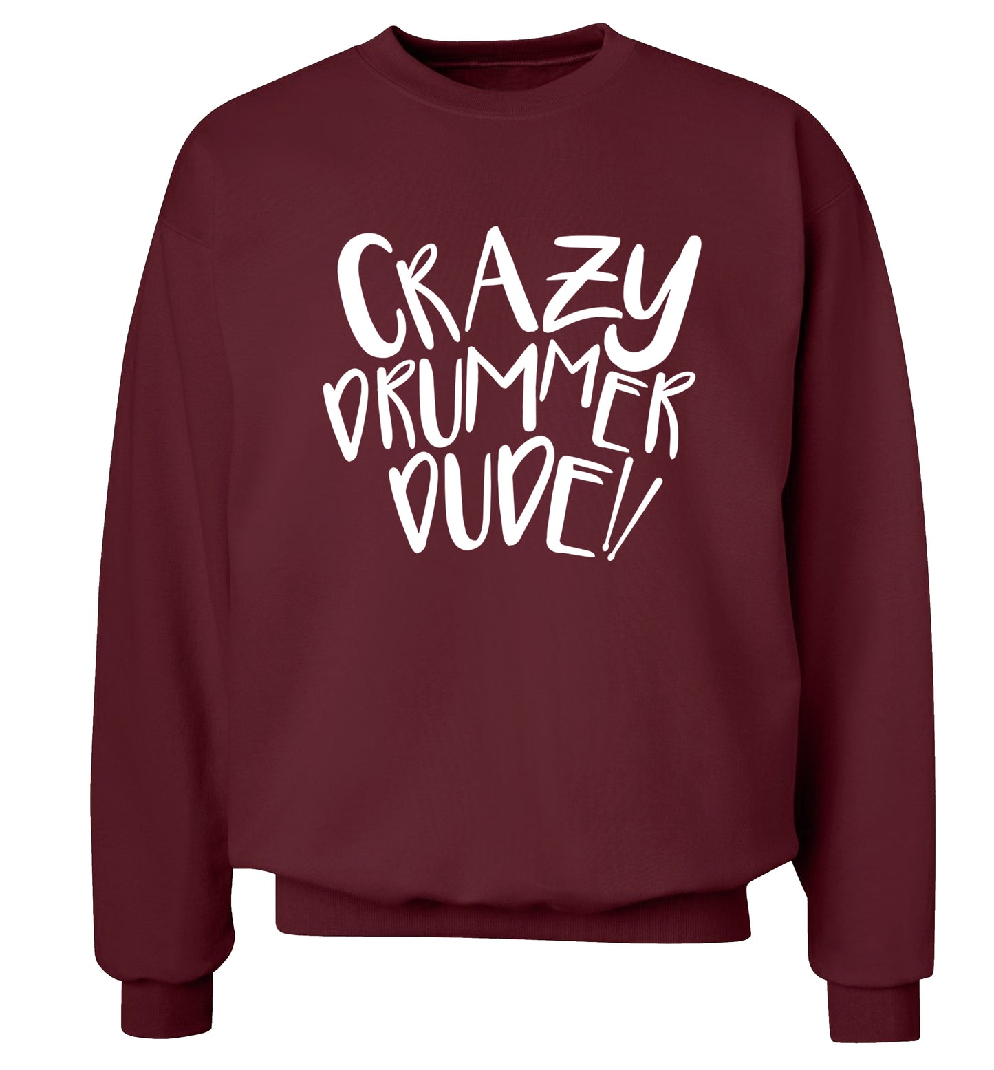 Crazy drummer dude Adult's unisex maroon Sweater 2XL