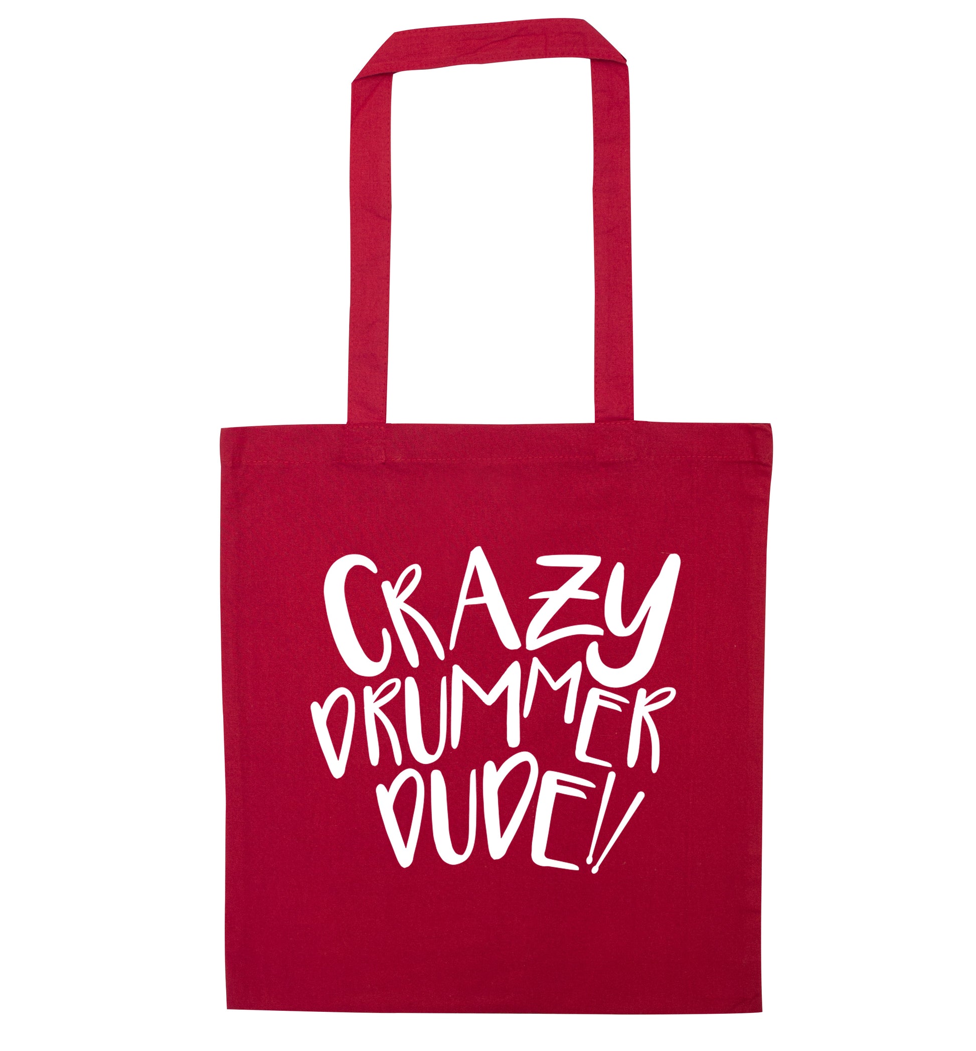 Crazy drummer dude red tote bag