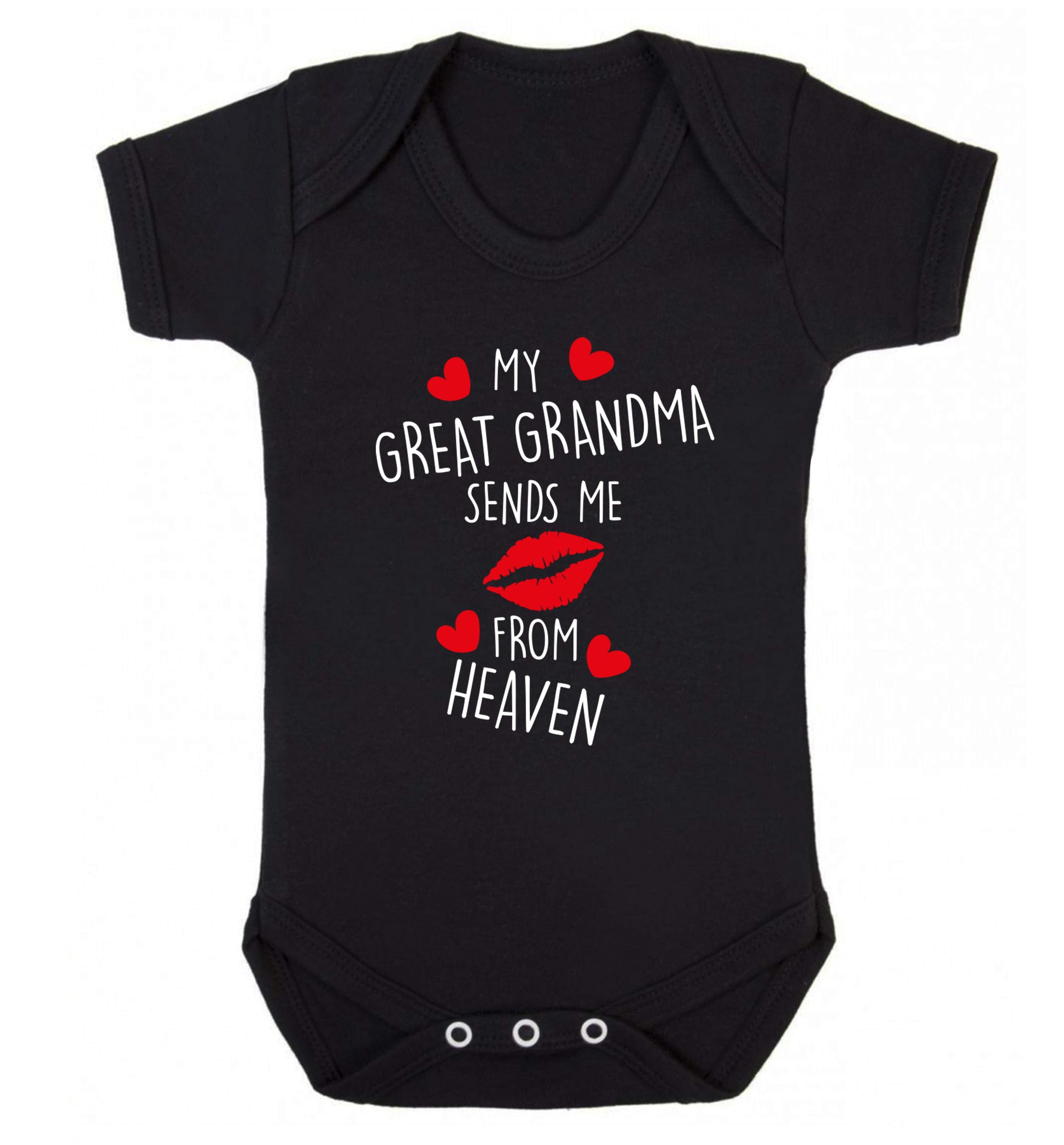 My great grandma sends me kisses from heaven Baby Vest black 18-24 months