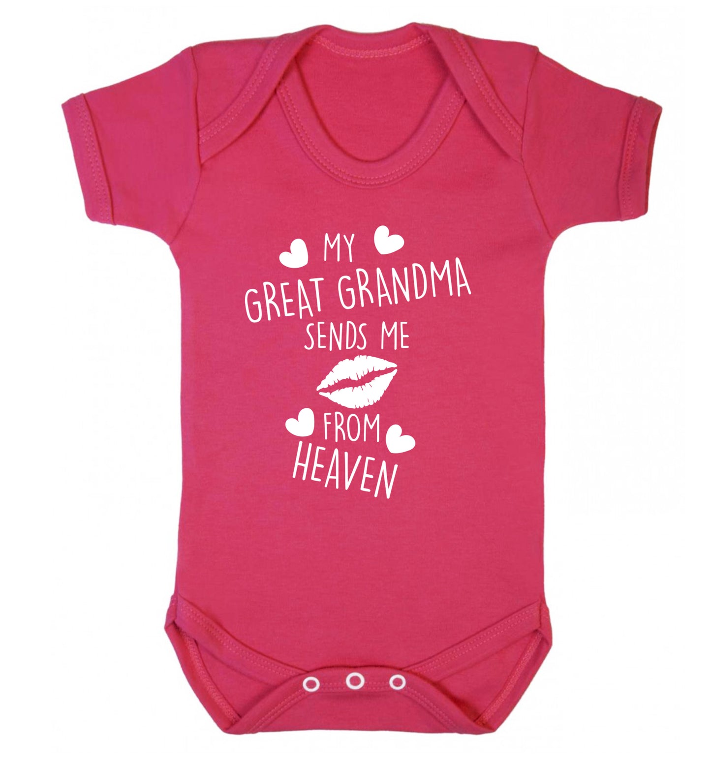 My great grandma sends me kisses from heaven Baby Vest dark pink 18-24 months