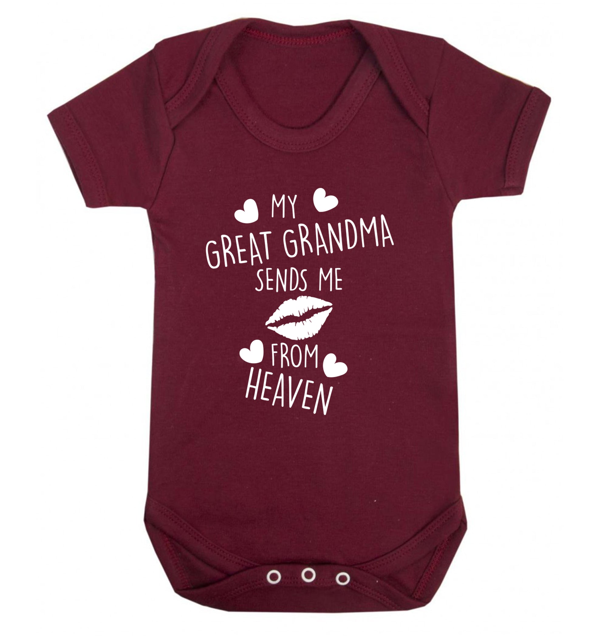 My great grandma sends me kisses from heaven Baby Vest maroon 18-24 months