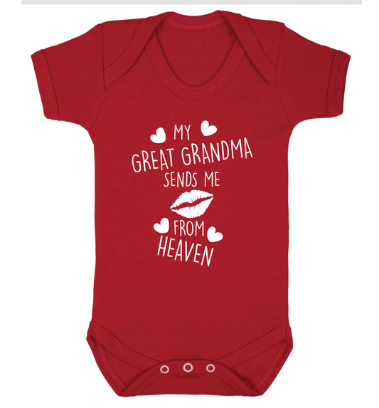 My great grandma sends me kisses from heaven Baby Vest red 18-24 months