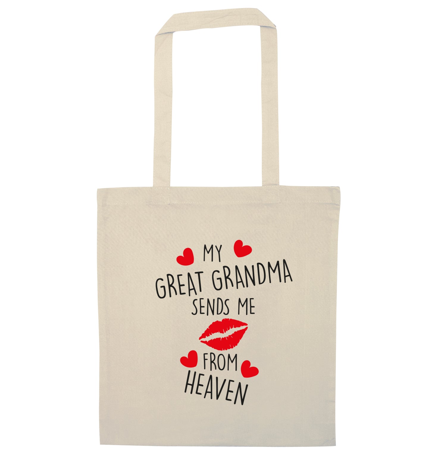 My great grandma sends me kisses from heaven natural tote bag