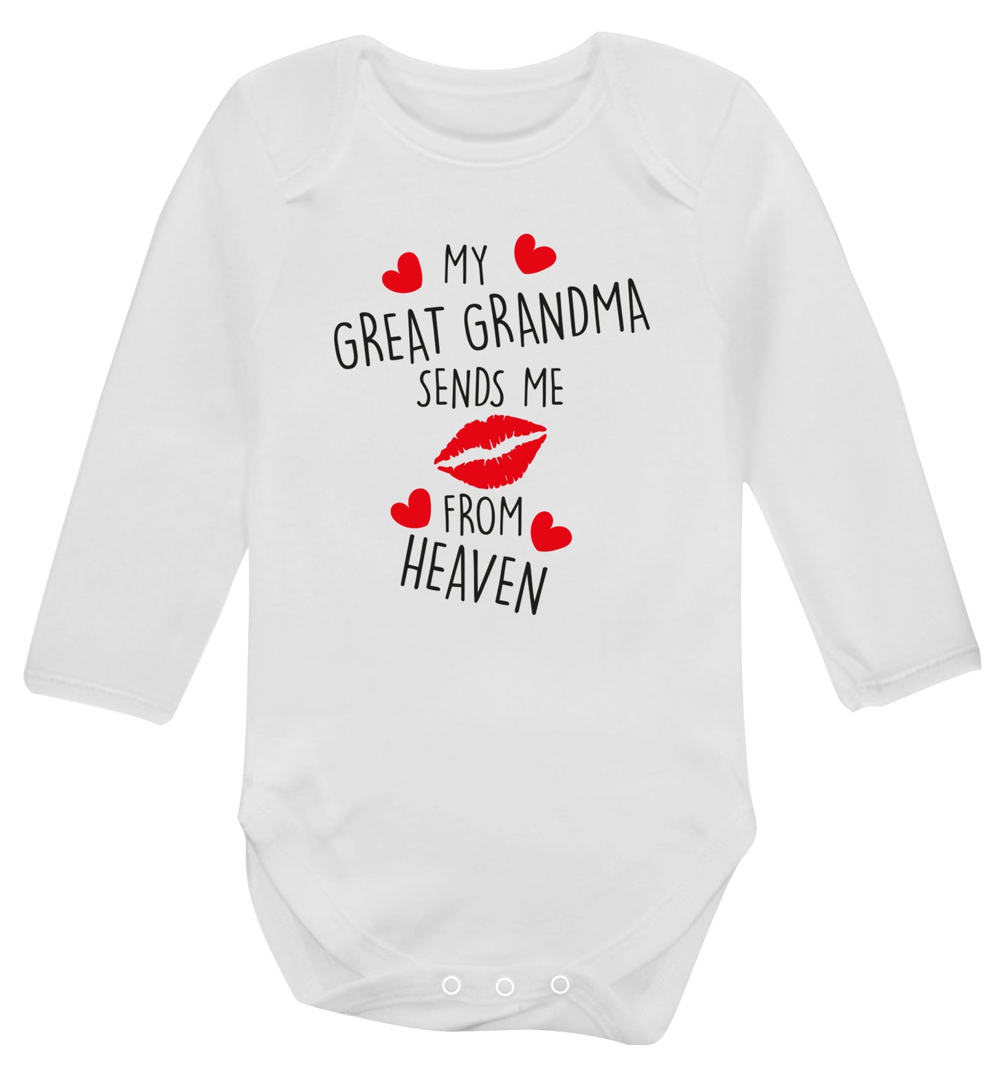 My great grandma sends me kisses from heaven Baby Vest long sleeved white 6-12 months