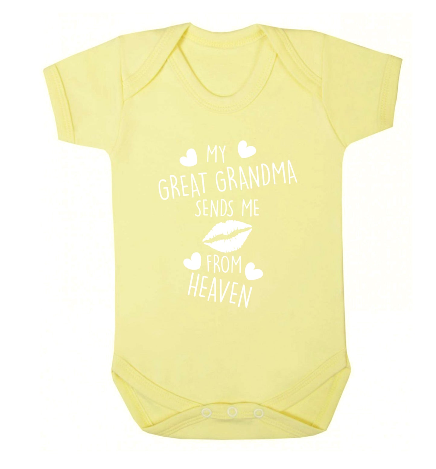 My great grandma sends me kisses from heaven Baby Vest pale yellow 18-24 months