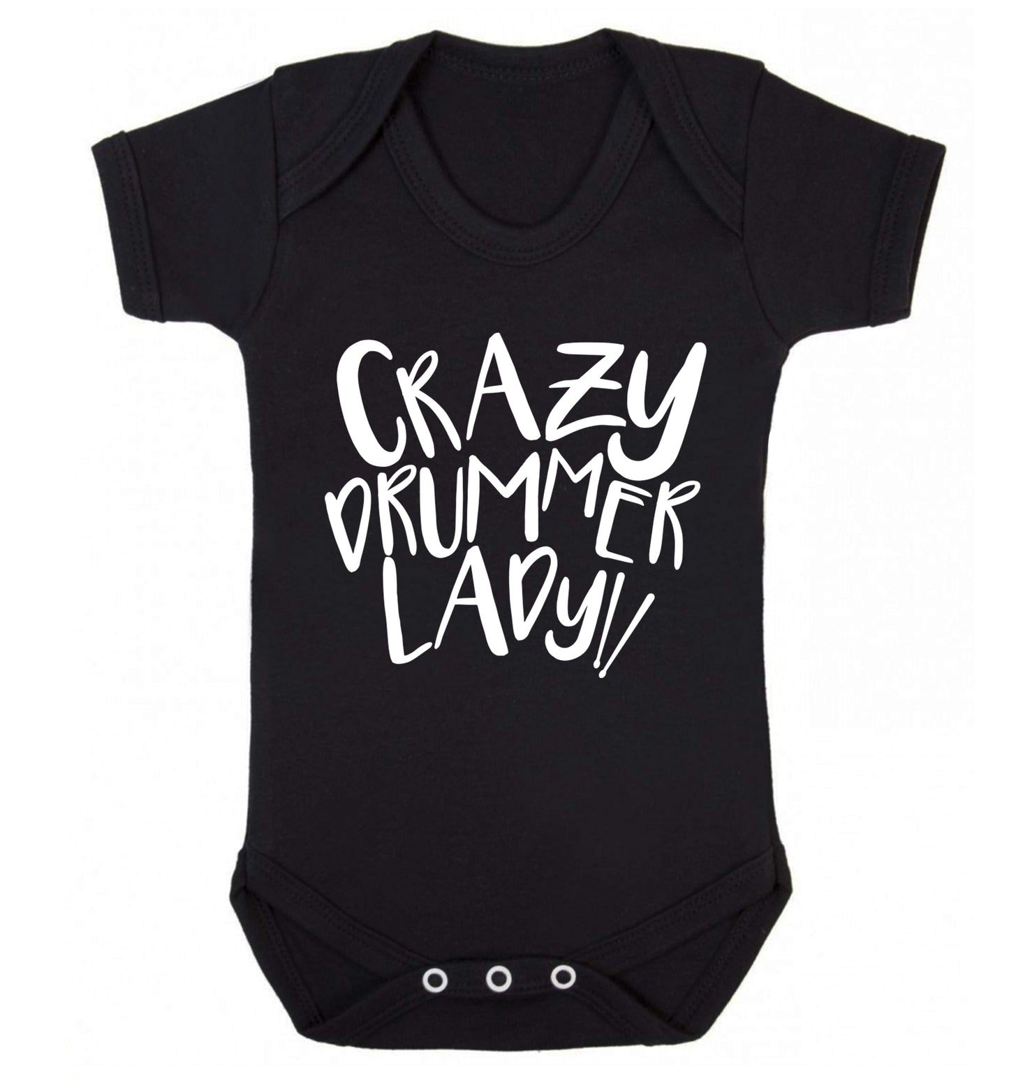 Crazy drummer lady Baby Vest black 18-24 months