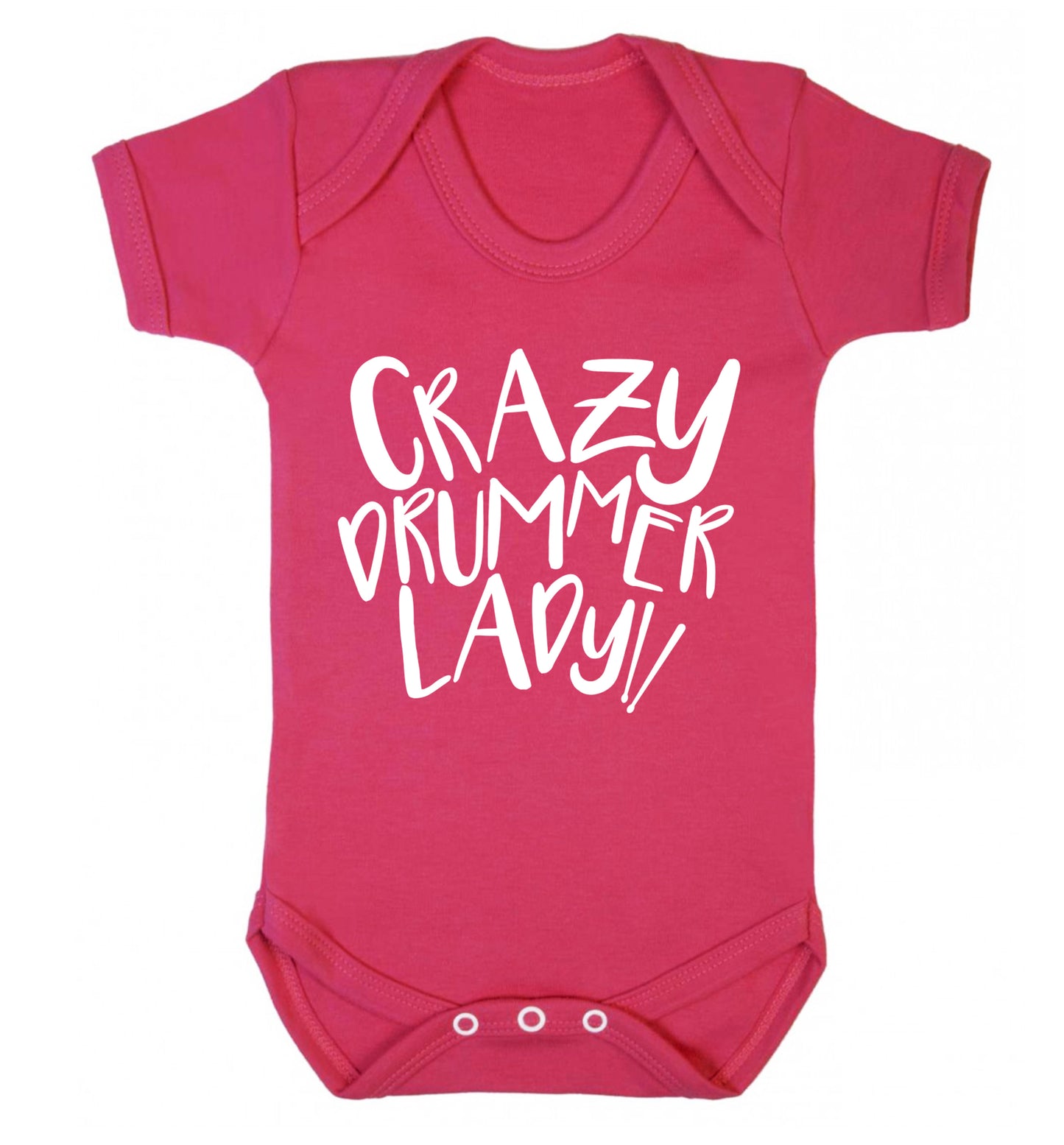 Crazy drummer lady Baby Vest dark pink 18-24 months