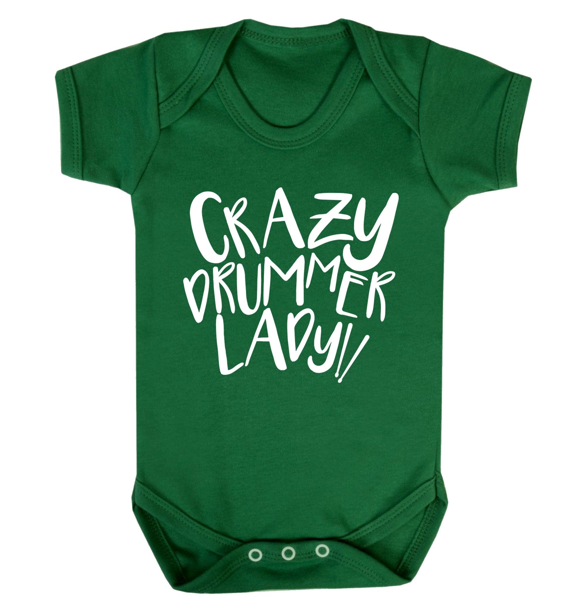 Crazy drummer lady Baby Vest green 18-24 months
