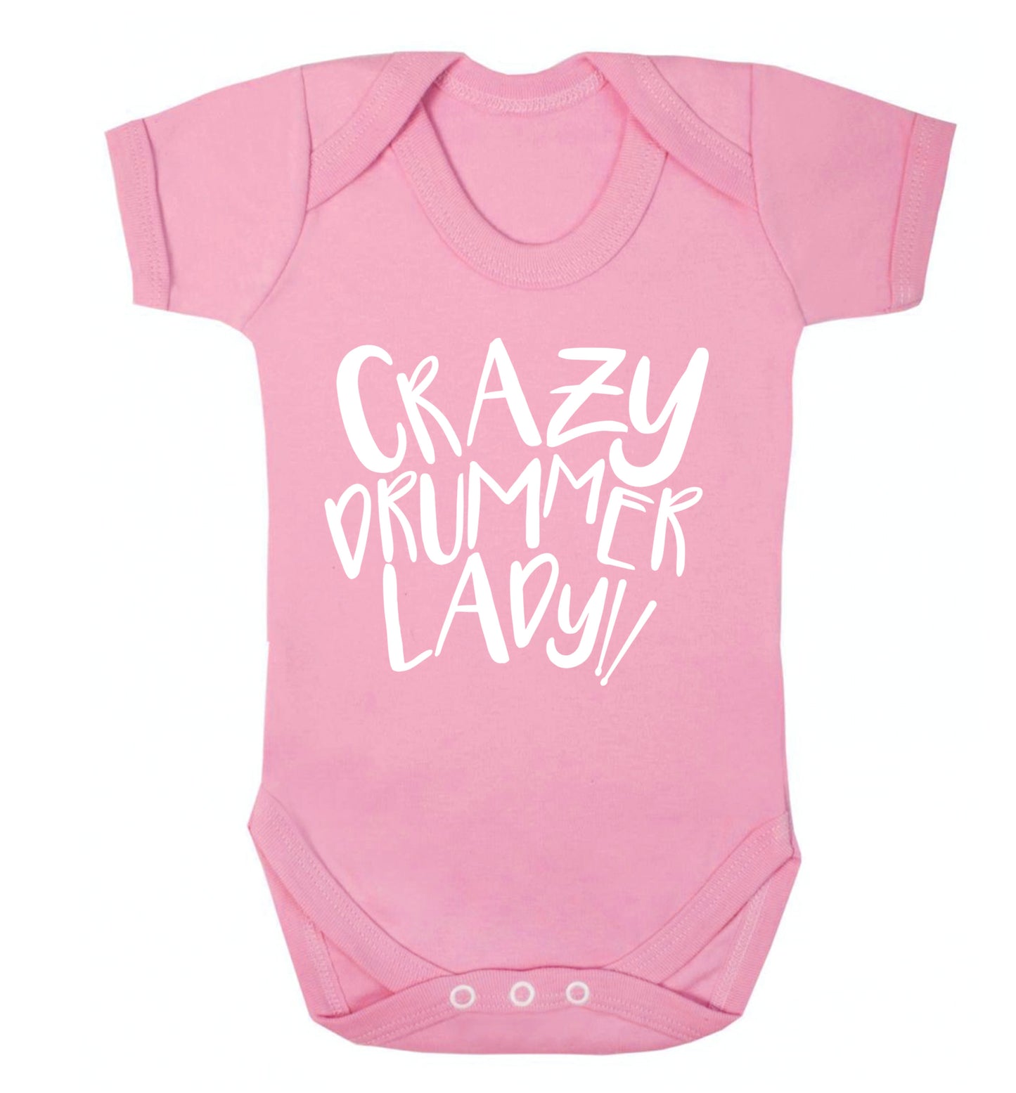 Crazy drummer lady Baby Vest pale pink 18-24 months