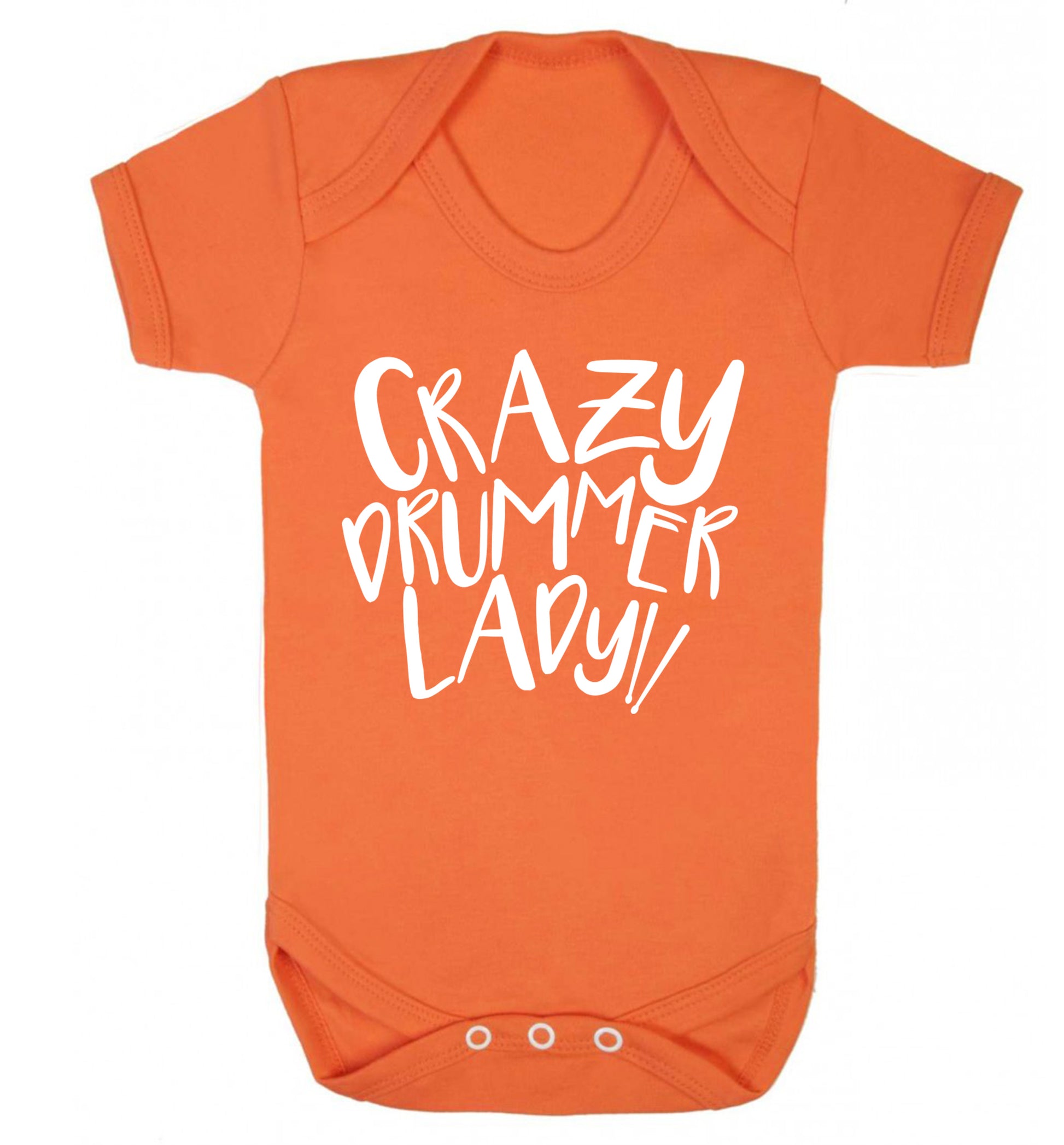Crazy drummer lady Baby Vest orange 18-24 months